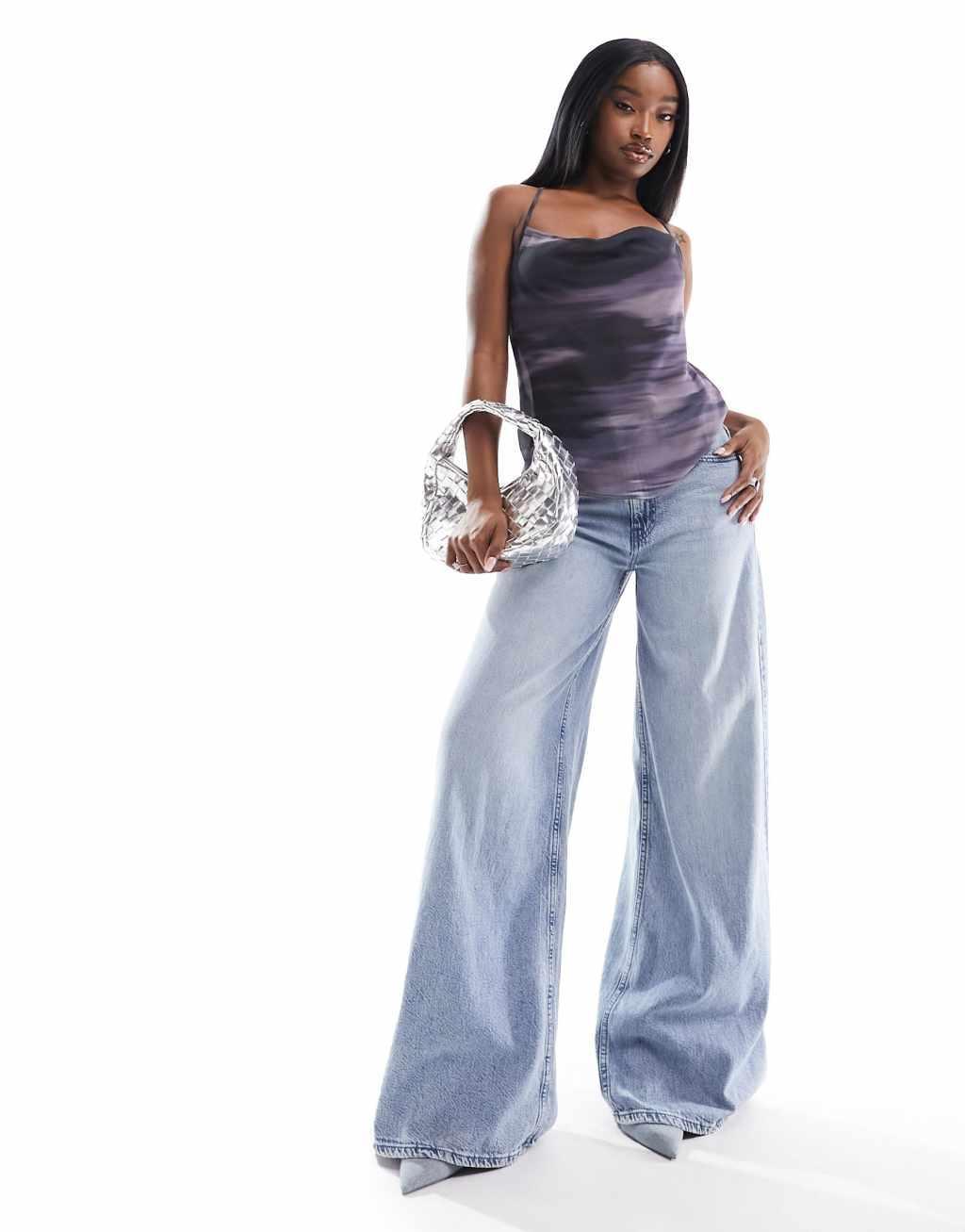 NA-KD draped neck chiffon top Product Image