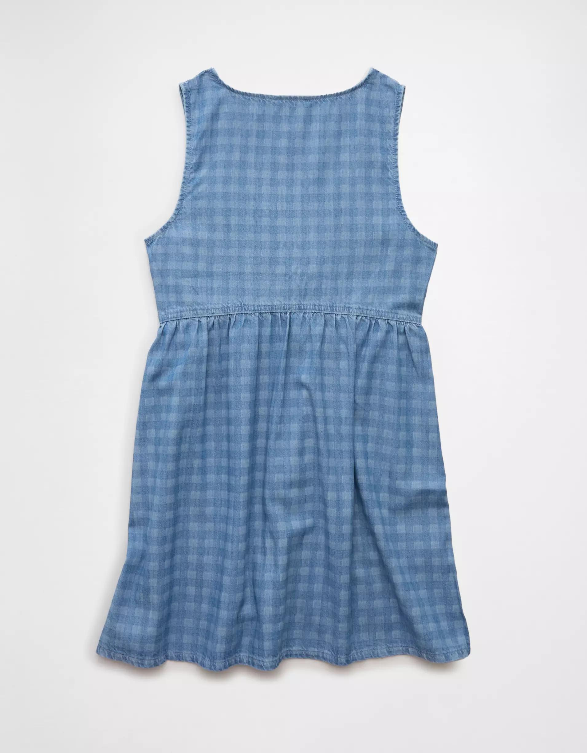 AE V-Neck Denim Striped Mini Shift Dress Product Image