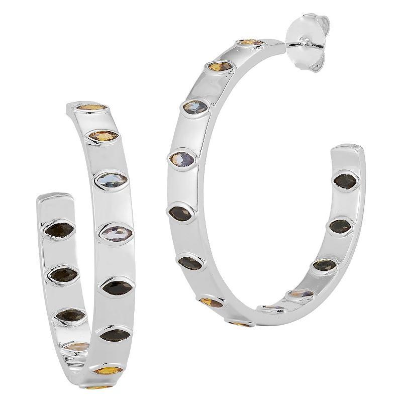 WINX 18k Gold Plated Cubic Zirconia Ombre Hoop Earrings, Women's, Gold Tone Product Image
