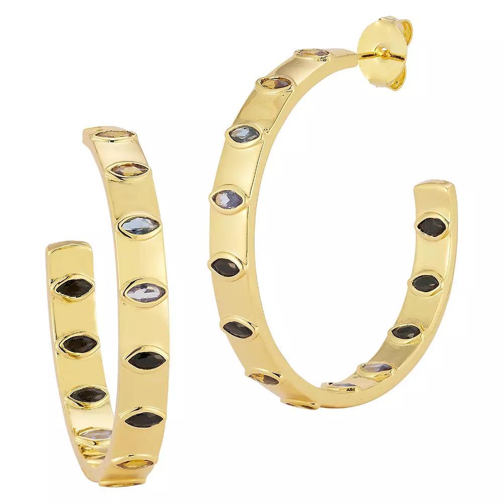 WINX 18k Gold Plated Cubic Zirconia Ombre Hoop Earrings, Women's, Gold Tone Product Image