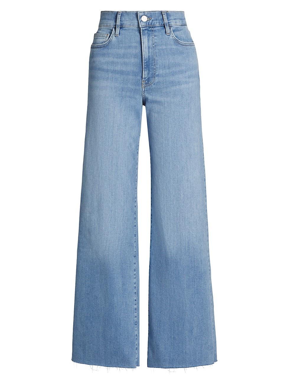 Womens Le Slim Palazzo Raw-Fray High-Rise Jeans Product Image