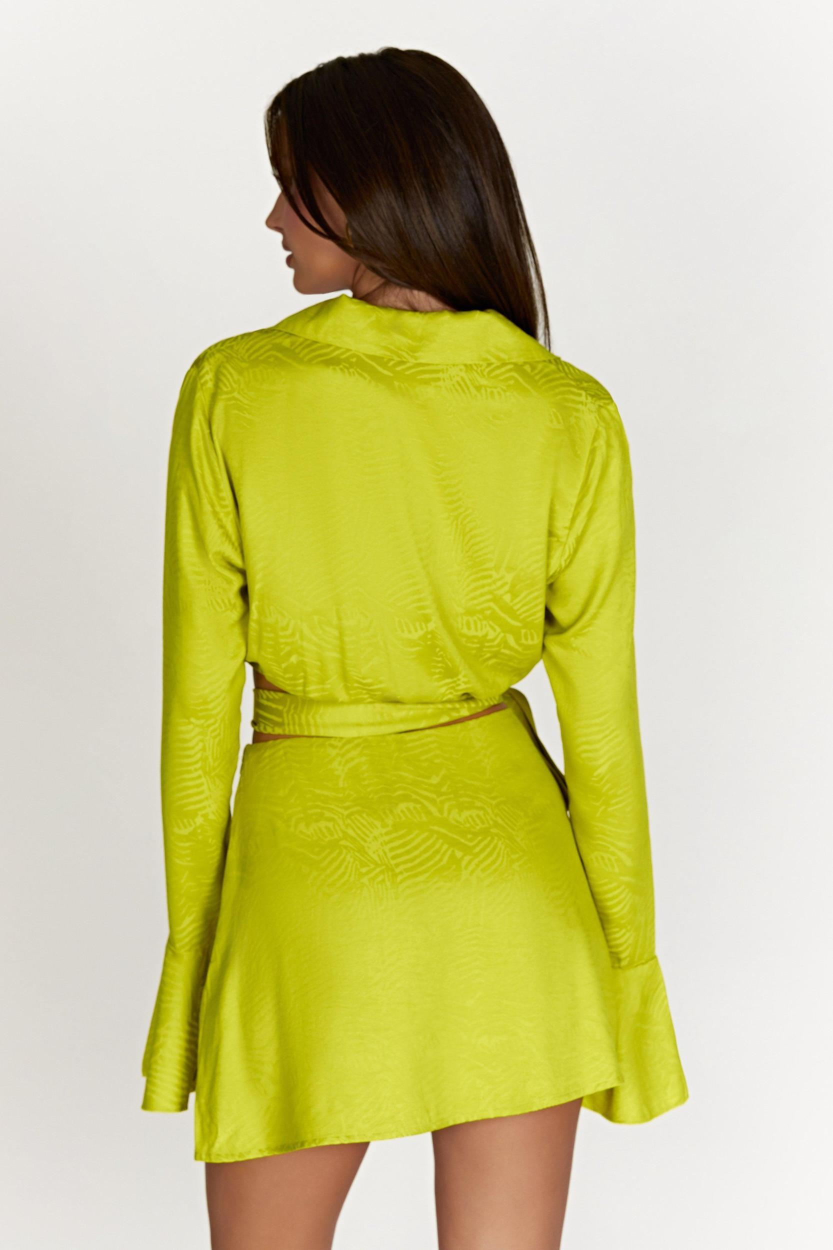 Annalise Wrap Top - Chartreuse Product Image