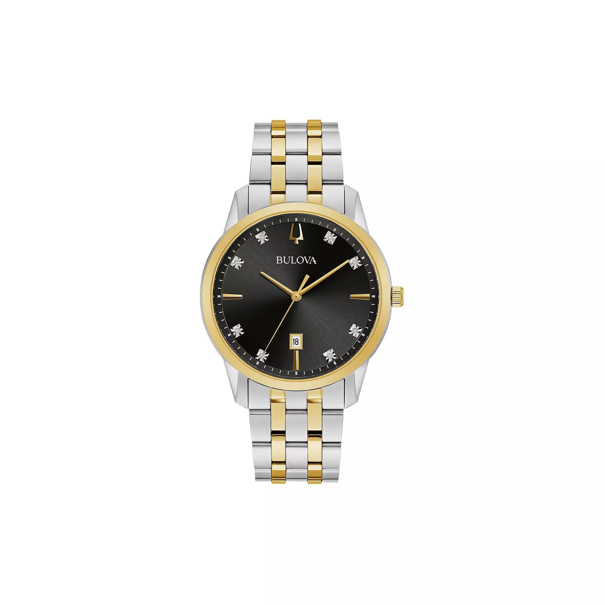 Bulova Mens Diamond Accent Two-Tone Stainless Steel Watch - 98D165 Two Tone Product Image