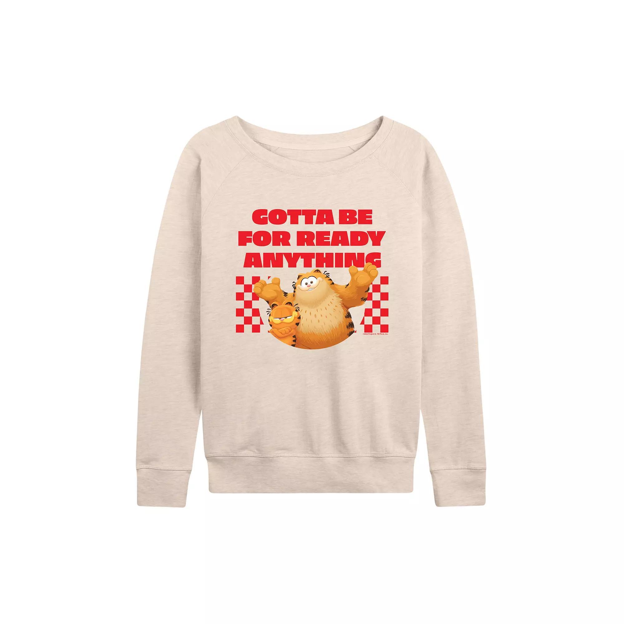 Womens The Garfield Movie Be Ready French Terry Long Sleeve Tee Product Image