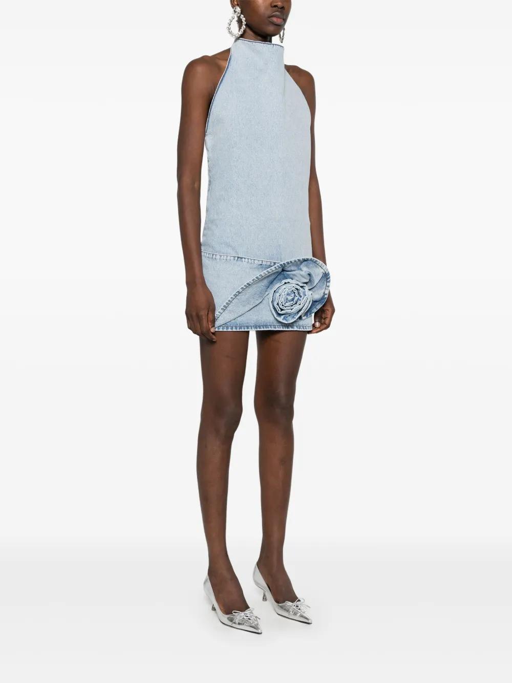 rose-appliqué mini dress Product Image
