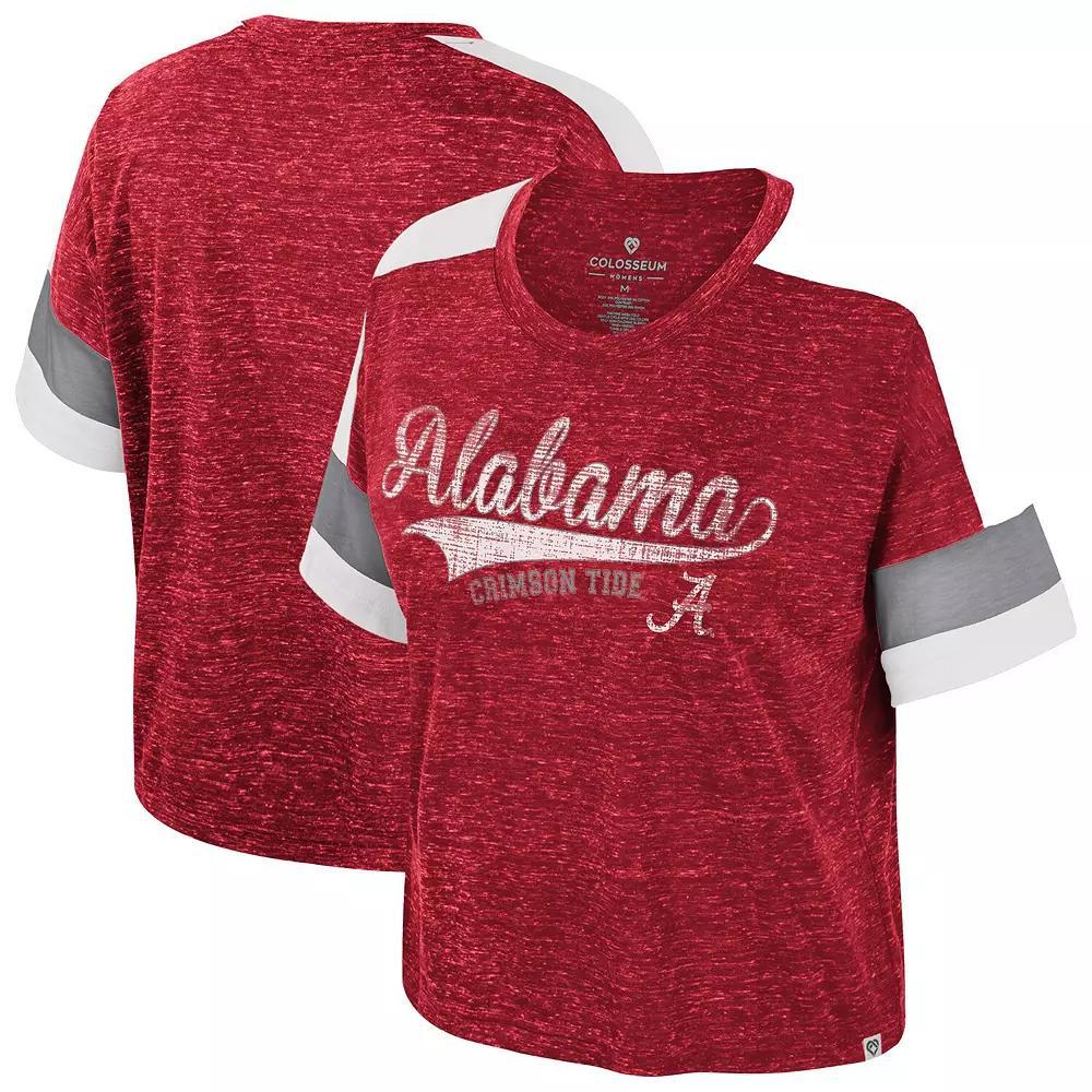Women's Colosseum Crimson Alabama Crimson Tide Color Block Scoop Neck T-Shirt, Size: Large, Red Product Image