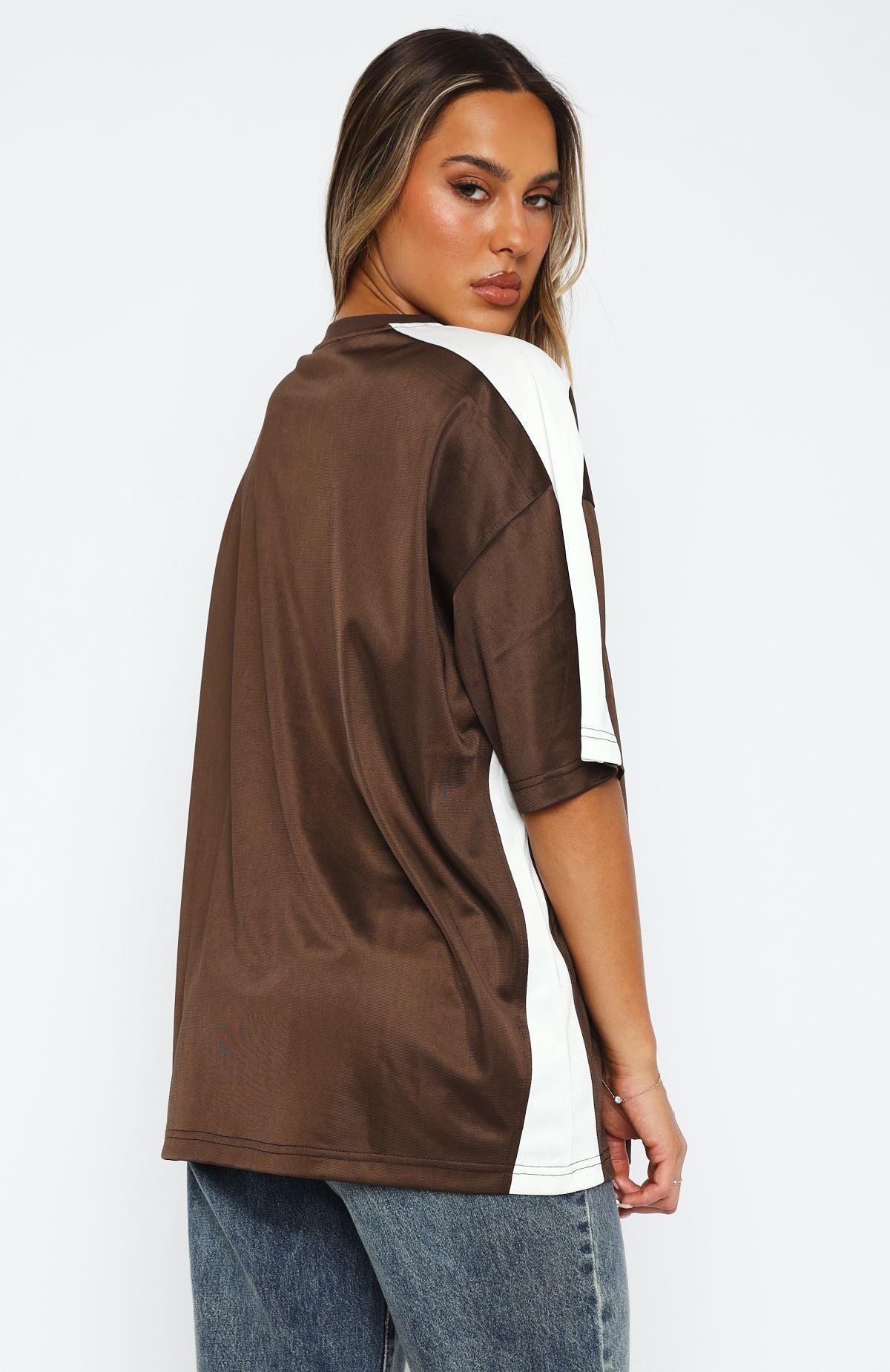 Checking Up On You Oversized Jersey Chocolate Product Image