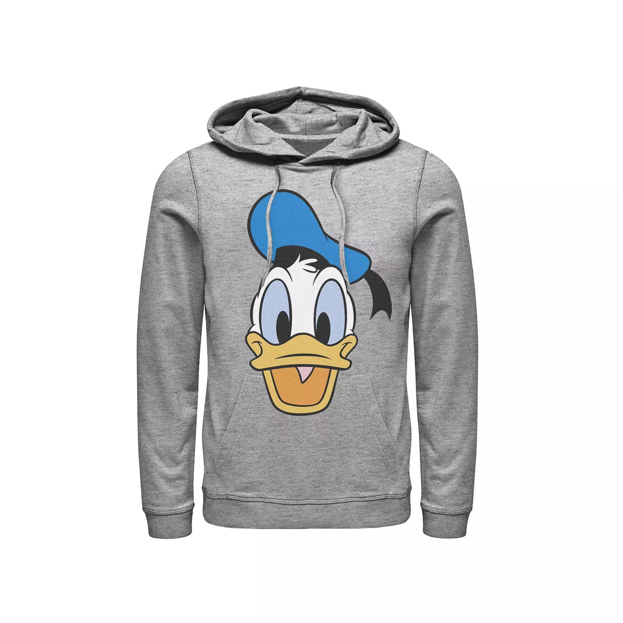 Disney's Mickey & Friends Donald Duck Big Face Men's Hoodie, Size: Large, Athletic Grey Product Image