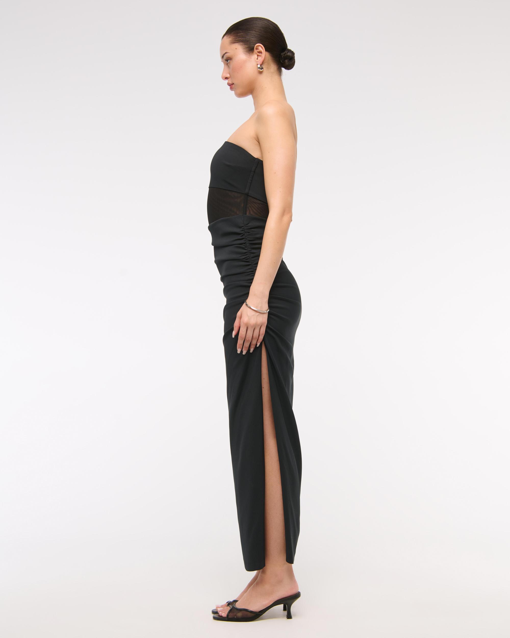 Sheer Draped Maxi Dress Product Image