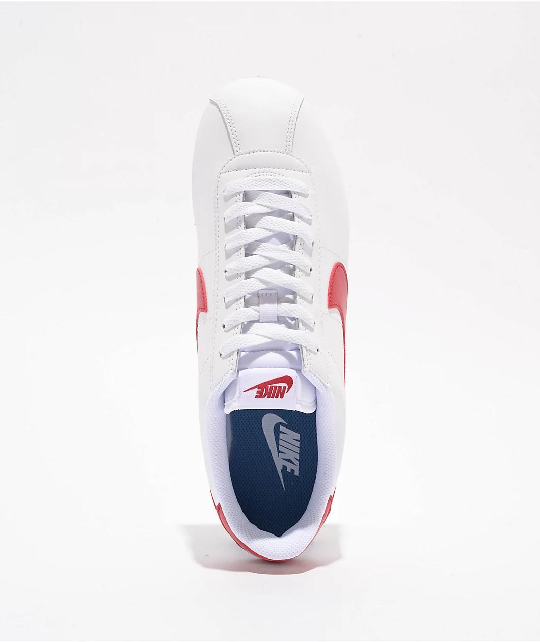 Nike Cortez White, Varsity Blue & Varsity Red Shoes Product Image