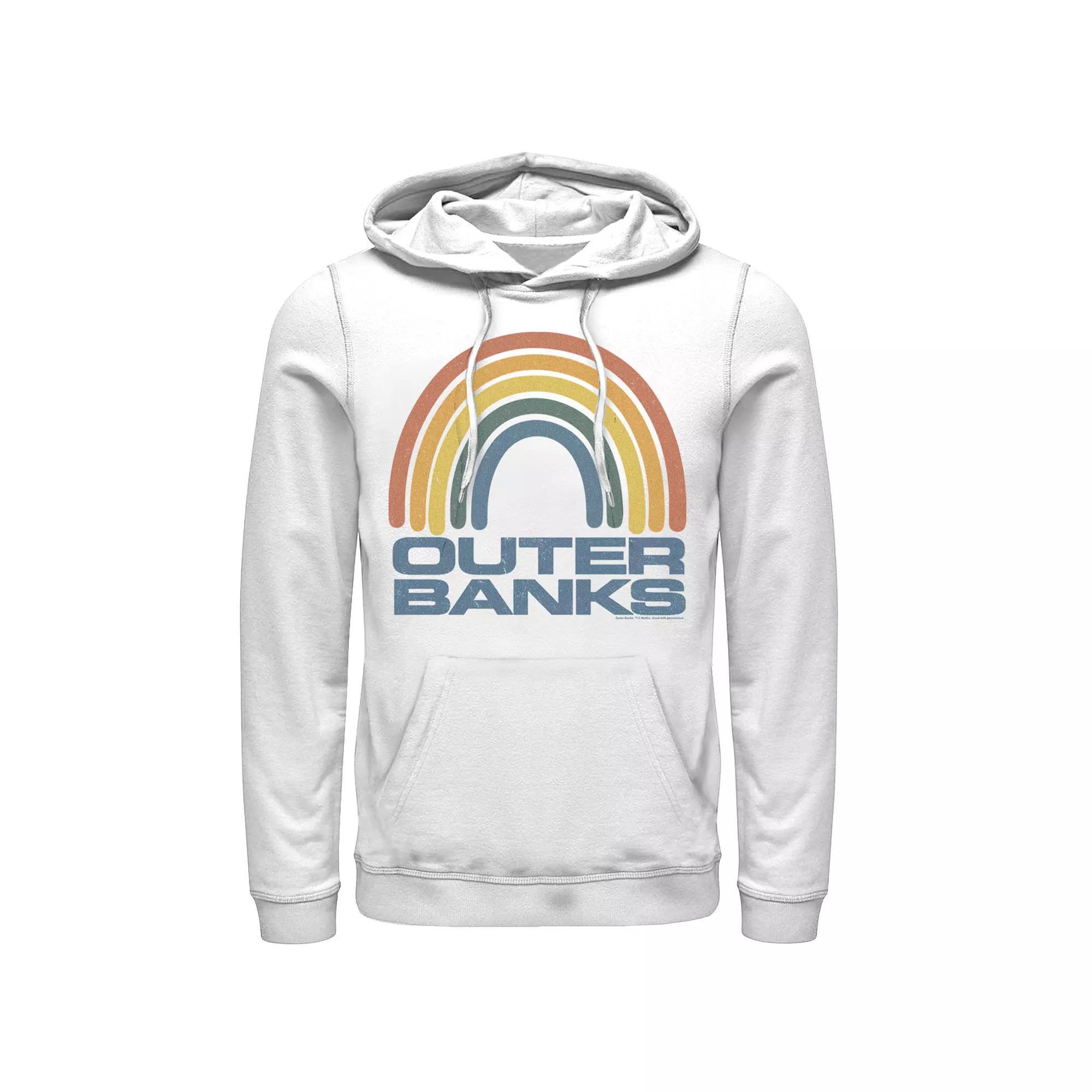 Men's Outer Banks Rainbow Logo Hoodie, Boy's, Size: Small, White Product Image