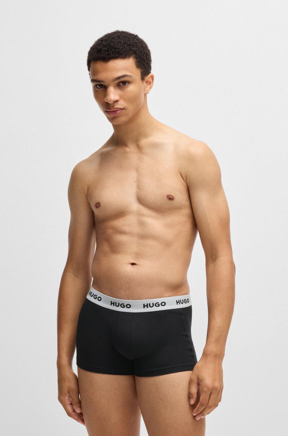 Three-pack of stretch-cotton trunks with logo waistbands Product Image