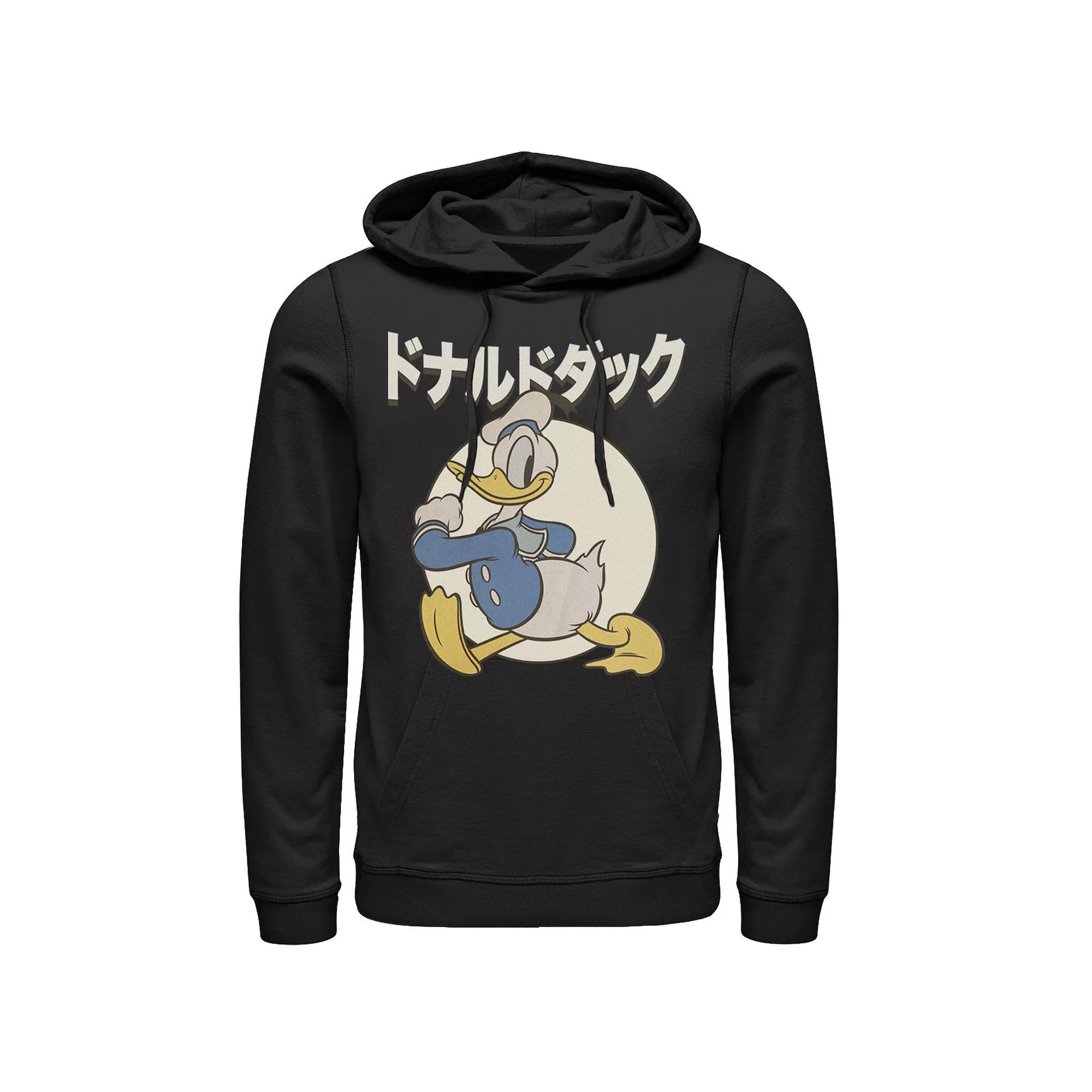 Disney's Donald Duck Kanji Circle Portrait Men's Hoodie, Size: Medium, Black Product Image
