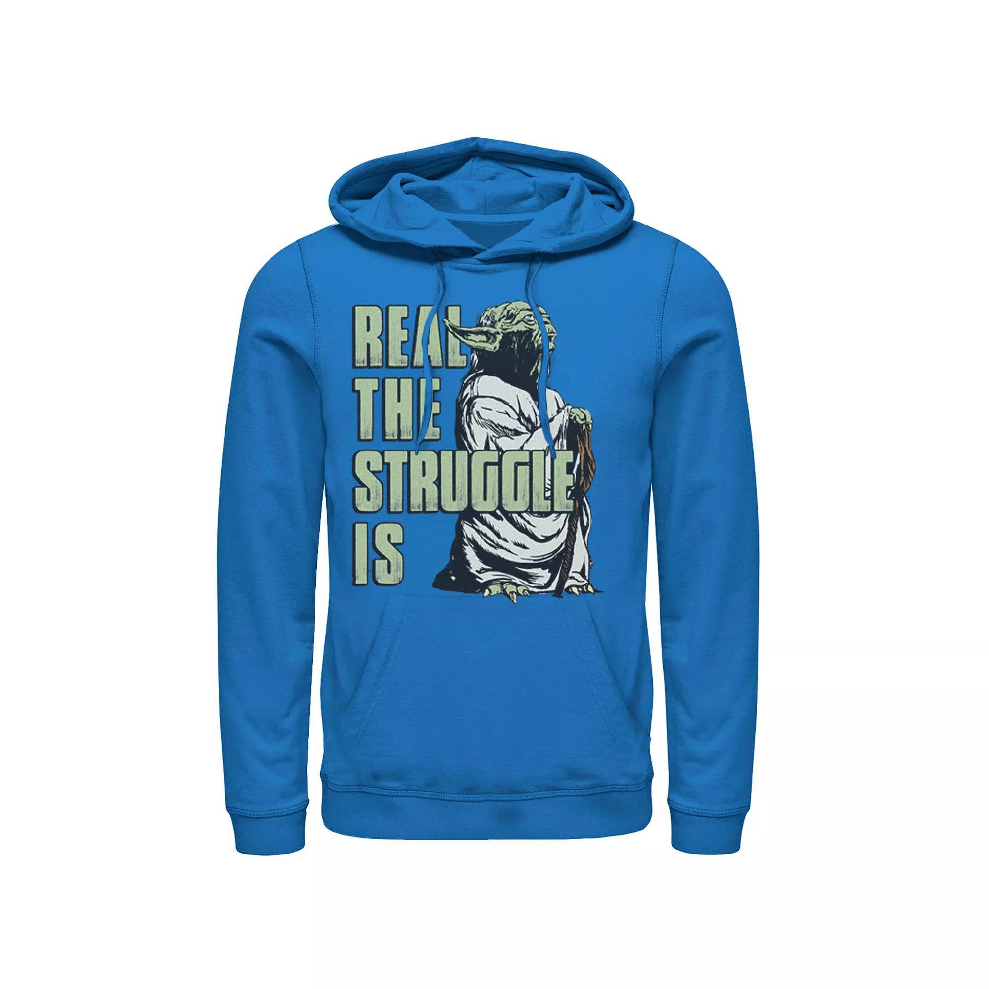 Men's Star Wars Yoda Real The Struggle Is Hoodie, Size: XXL, Royal Product Image