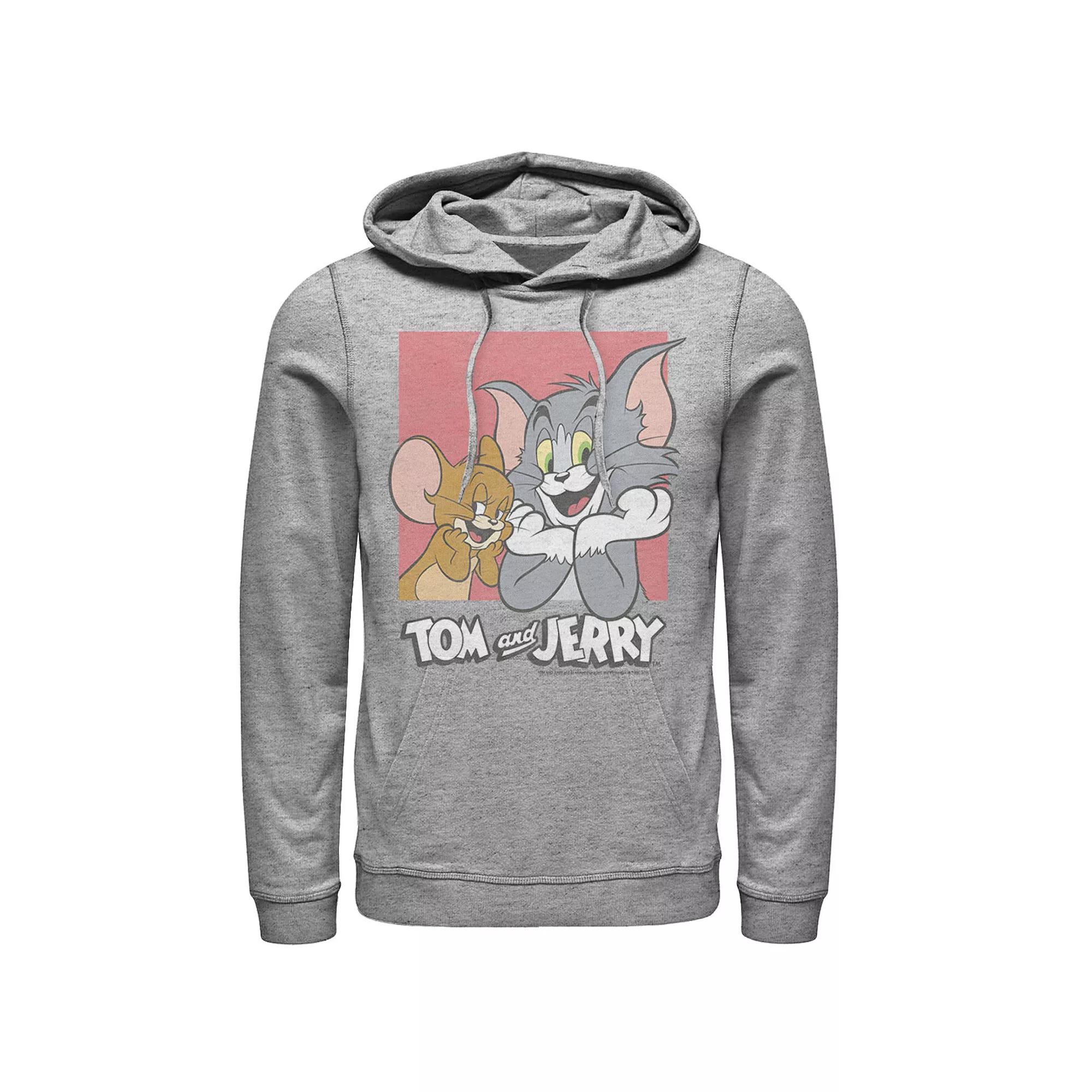 Men's Tom & Jerry Tj Square Hoodie, Size: Medium, Athletic Grey Product Image