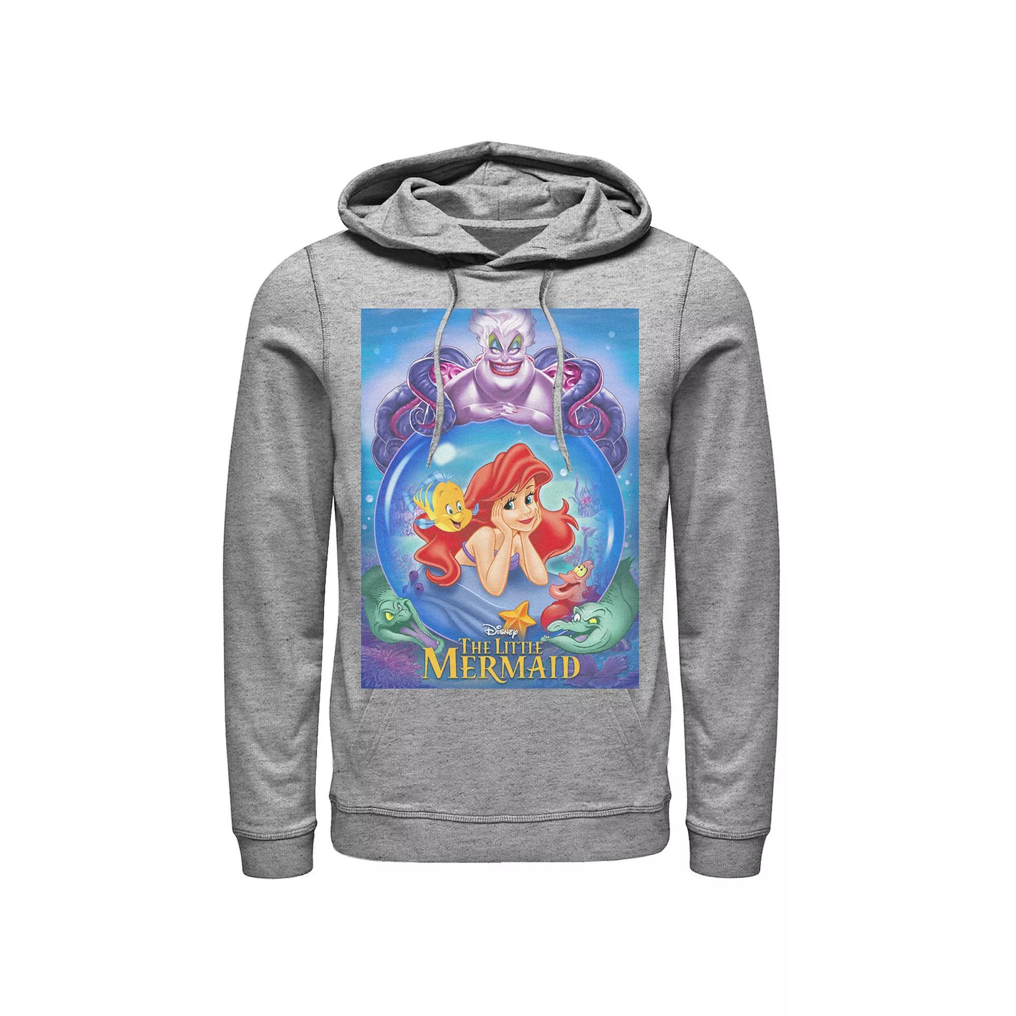 Disney's The Little Mermaid Ariel And Ursula Poster Men's Hoodie, Size: XXL, Athletic Grey Product Image
