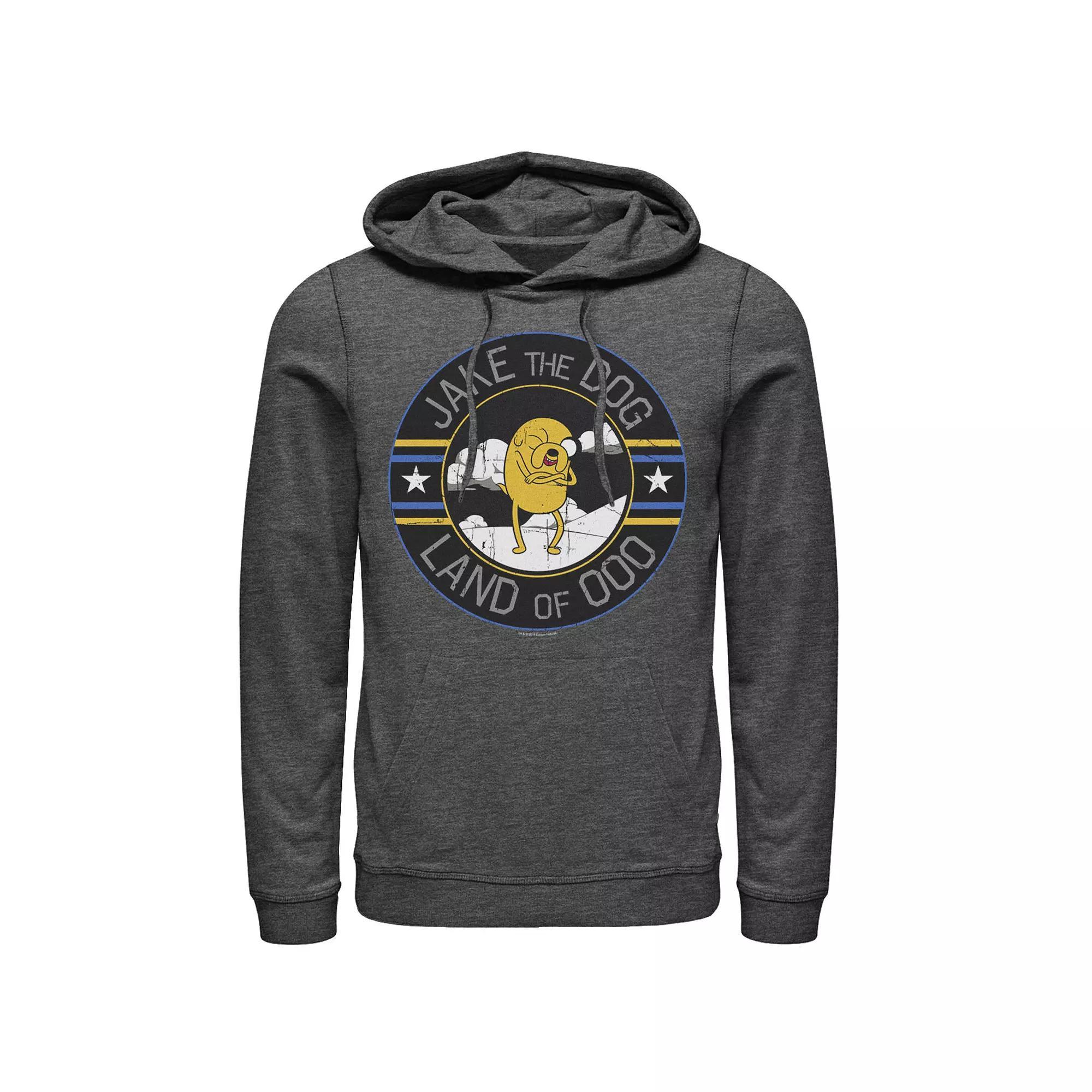 Men's Cartoon Network Adventure Time Jake The Dog Land Of Ooo Hoodie, Size: Small, Grey Heather Product Image