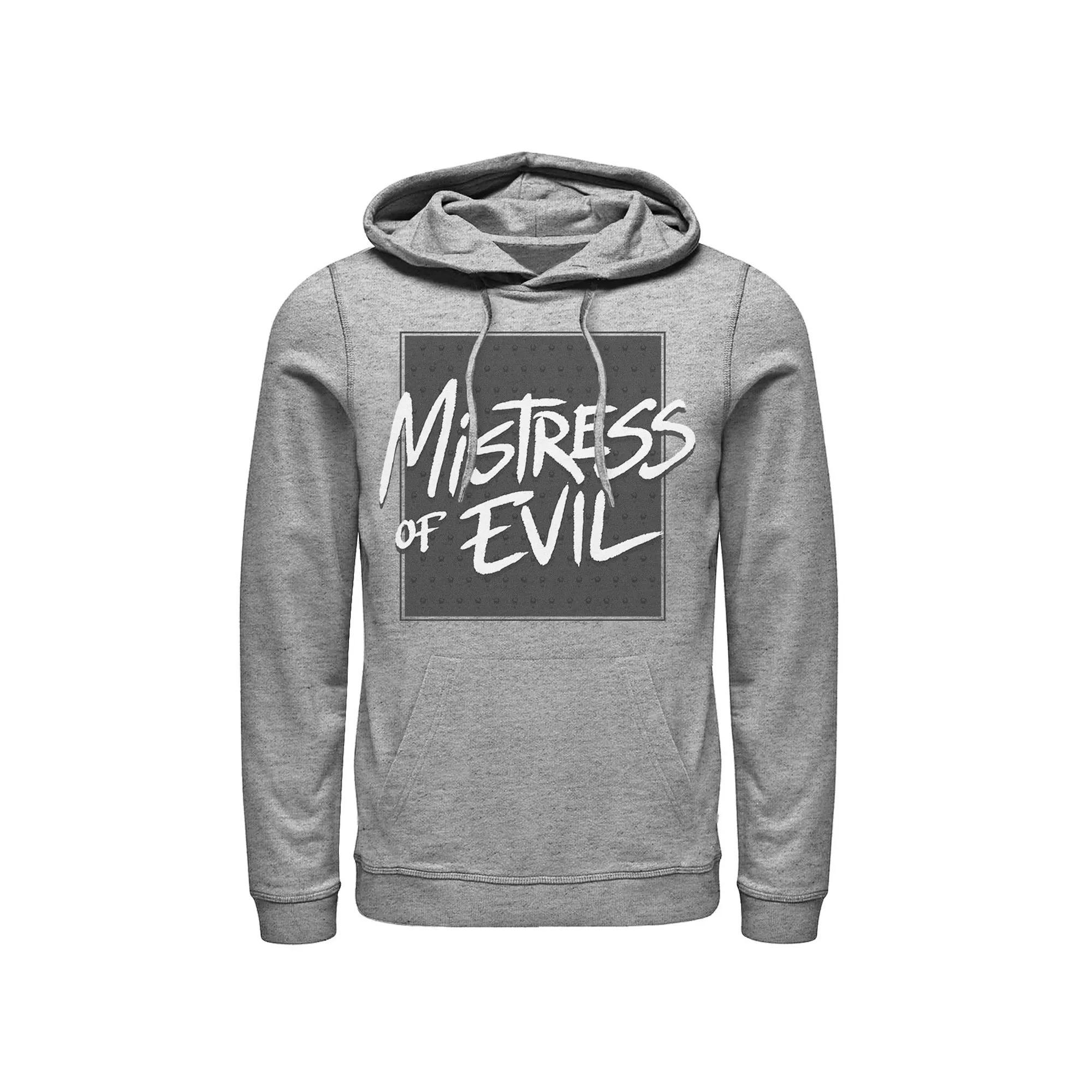 Disney's Maleficent Mistress Of Evil Text Men's Hoodie, Size: Small, Athletic Grey Product Image