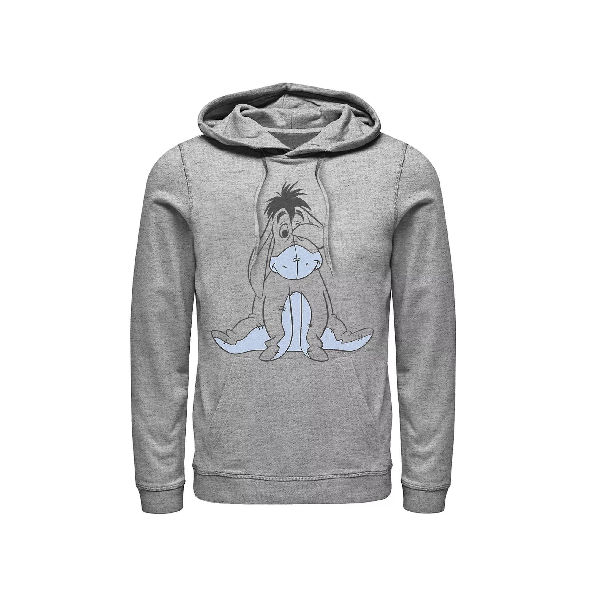 Disney's Winnie The Pooh Happy Eeyore Art Sketch Men's Hoodie, Size: Small, Athletic Grey Product Image