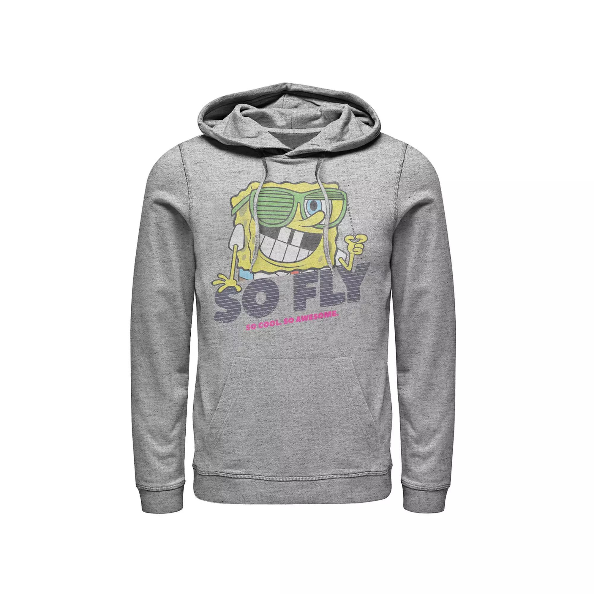 Men's Nickelodeon SpongeBob SquarePants So Fly So Cool Retro Hoodie, Size: XL, Athletic Grey Product Image