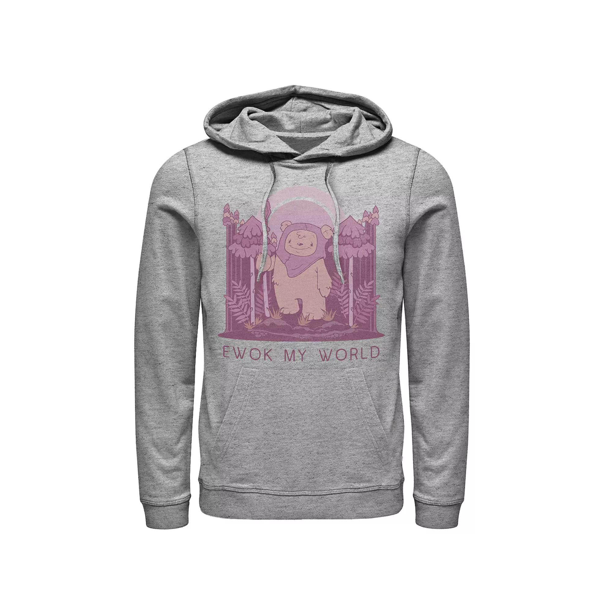 Men's Star Wars "Ewok My World" Hoodie, Size: Small, Athletic Grey Product Image