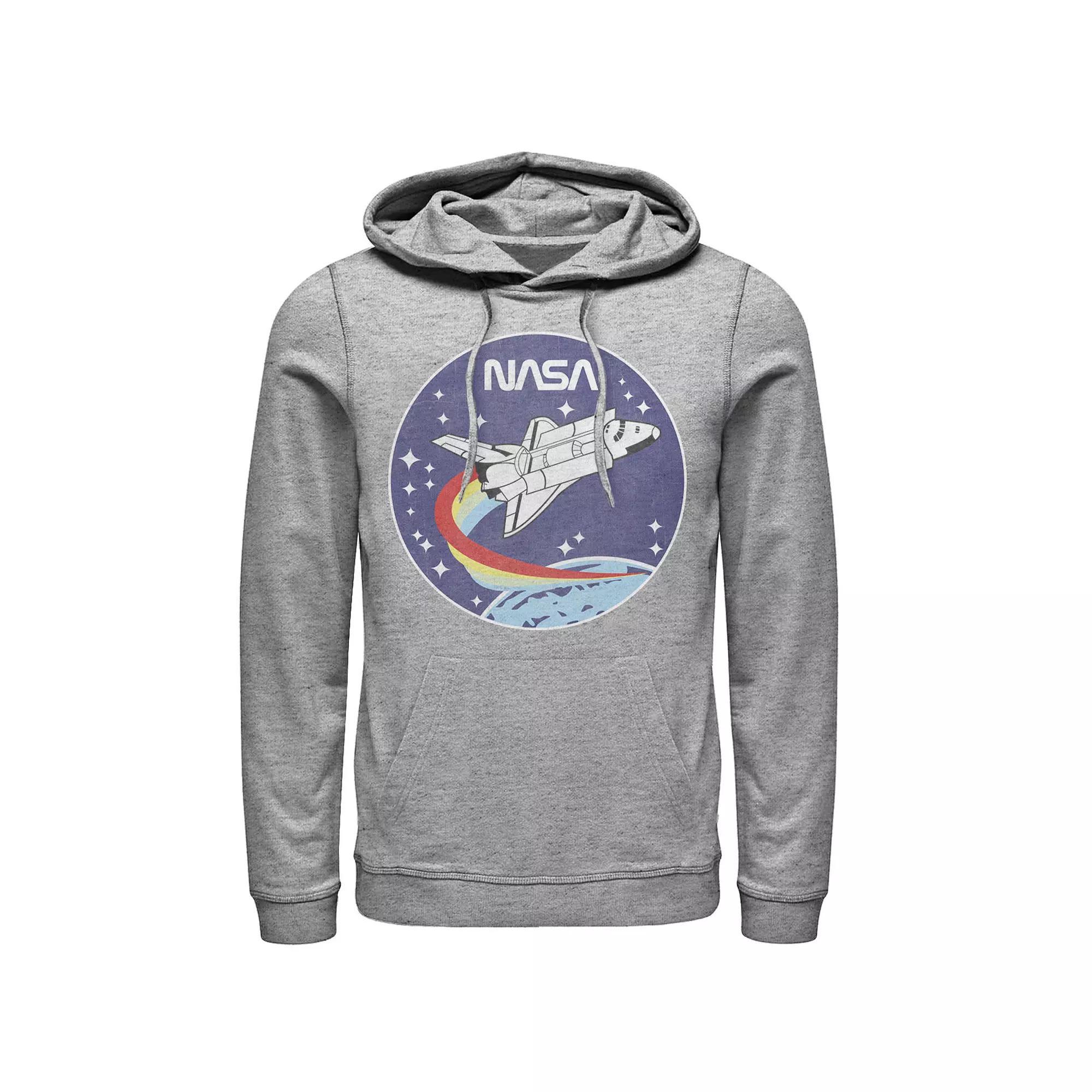 Men's NASA Shuttle Launch Orbit Circle Patch Hoodie, Size: Small, Athletic Grey Product Image
