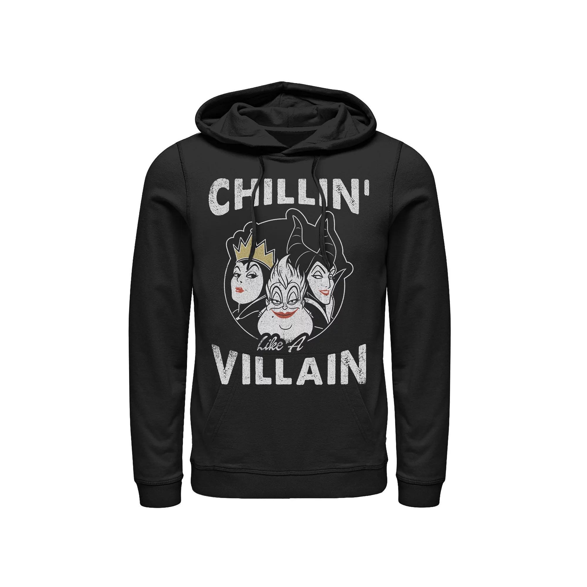 Disney Villains Mens Chillin Villain Distressed Group Shot Logo Hoodie Product Image