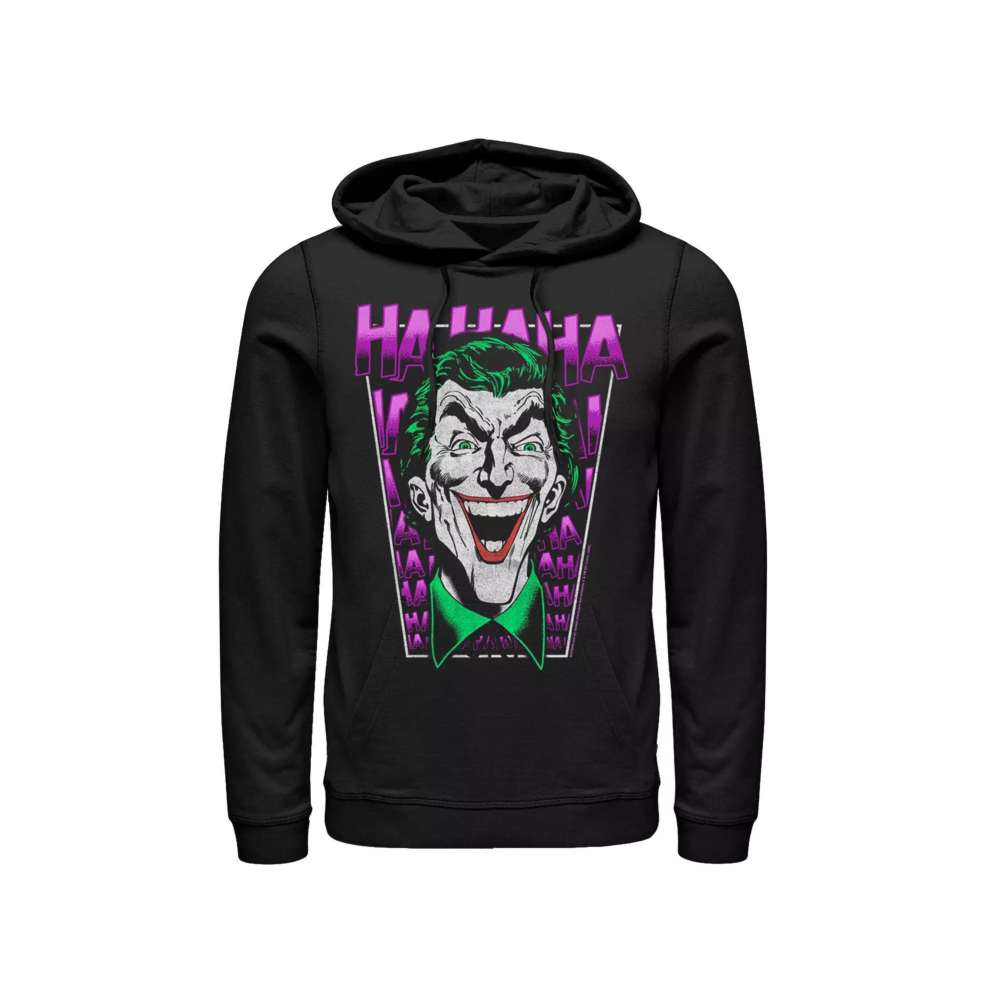 Men's DC Comics Batman The Joker Laughing Hoodie, Size: Medium, Black Product Image