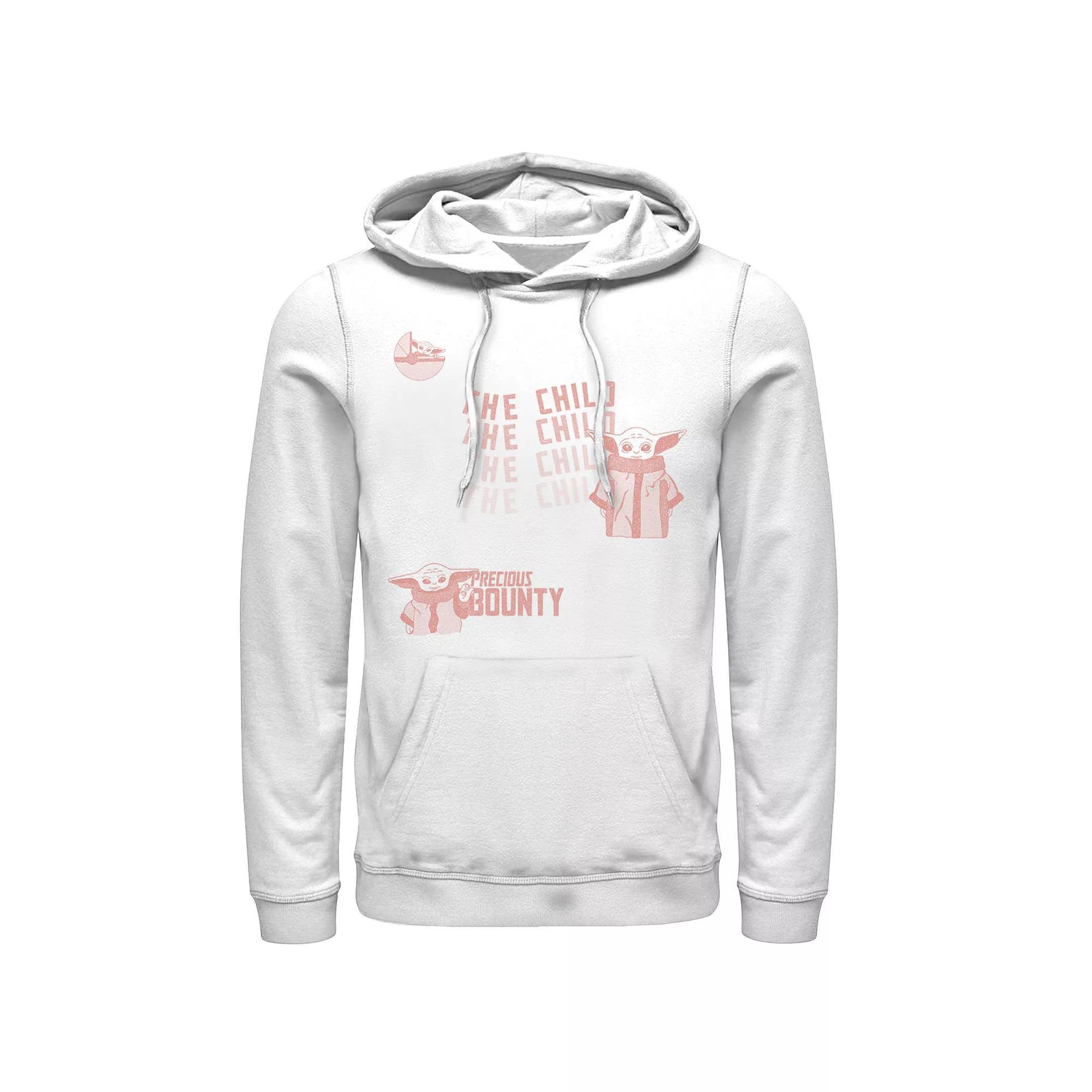Men's Star Wars: The Mandalorian The Child Precious Bounty Text Hoodie, Size: Medium, White Product Image