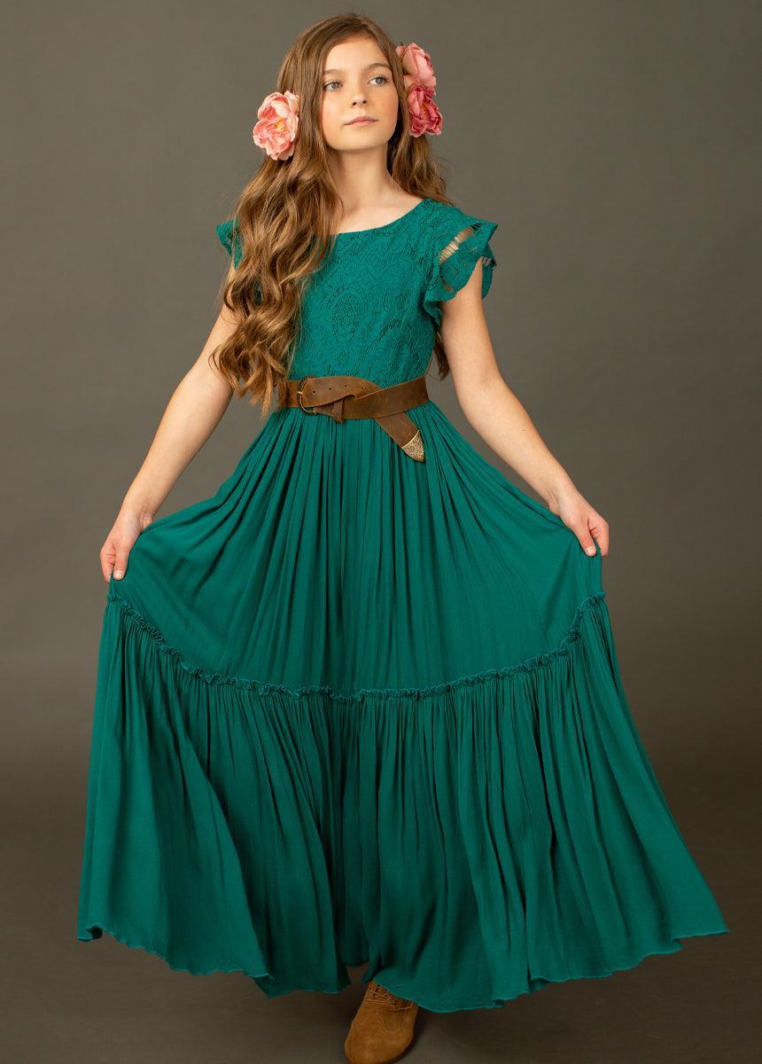 Macy Dress in Teal Girls Product Image