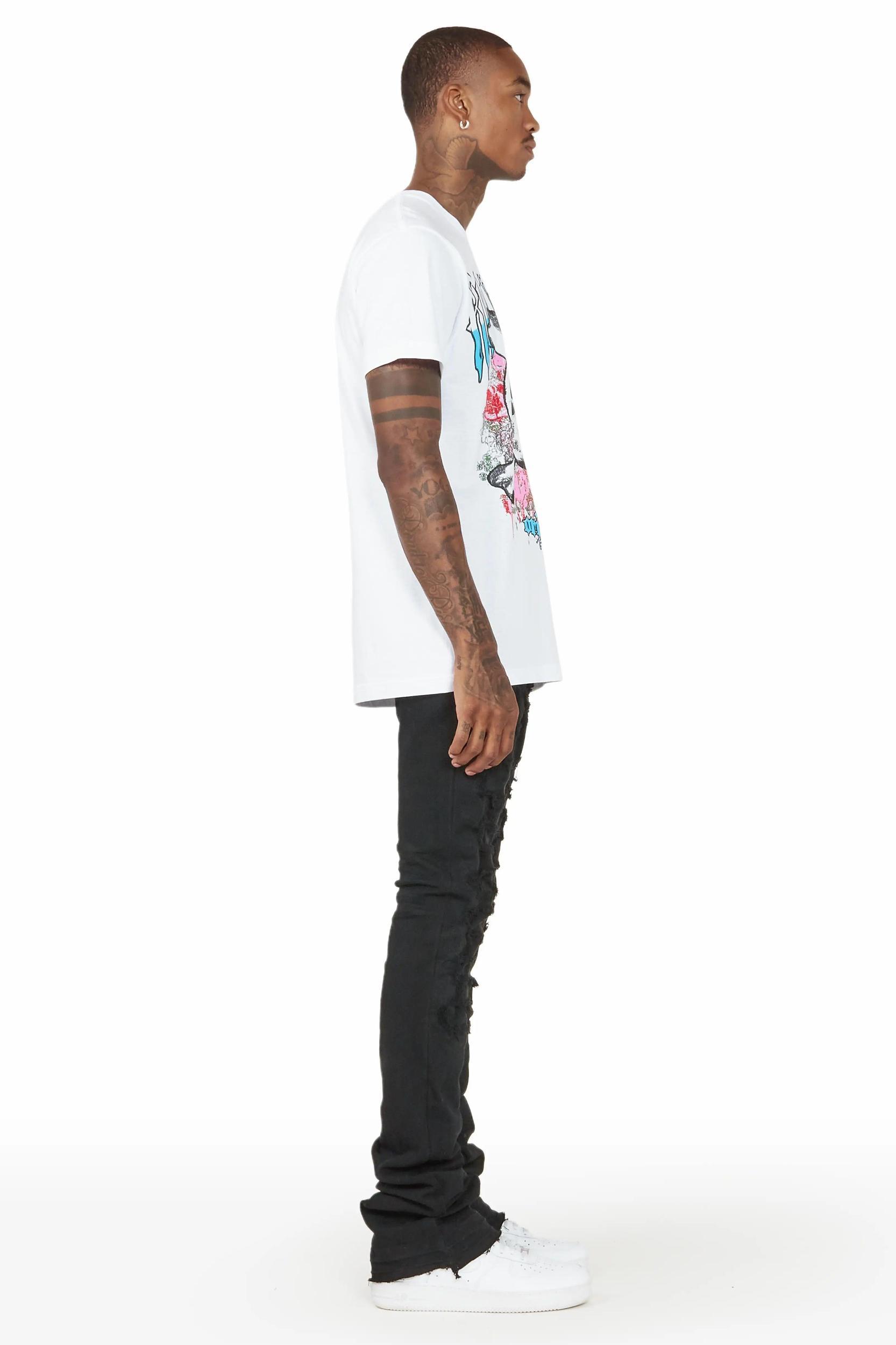 Badal Jet Black Super Stacked Flare Jean Male Product Image