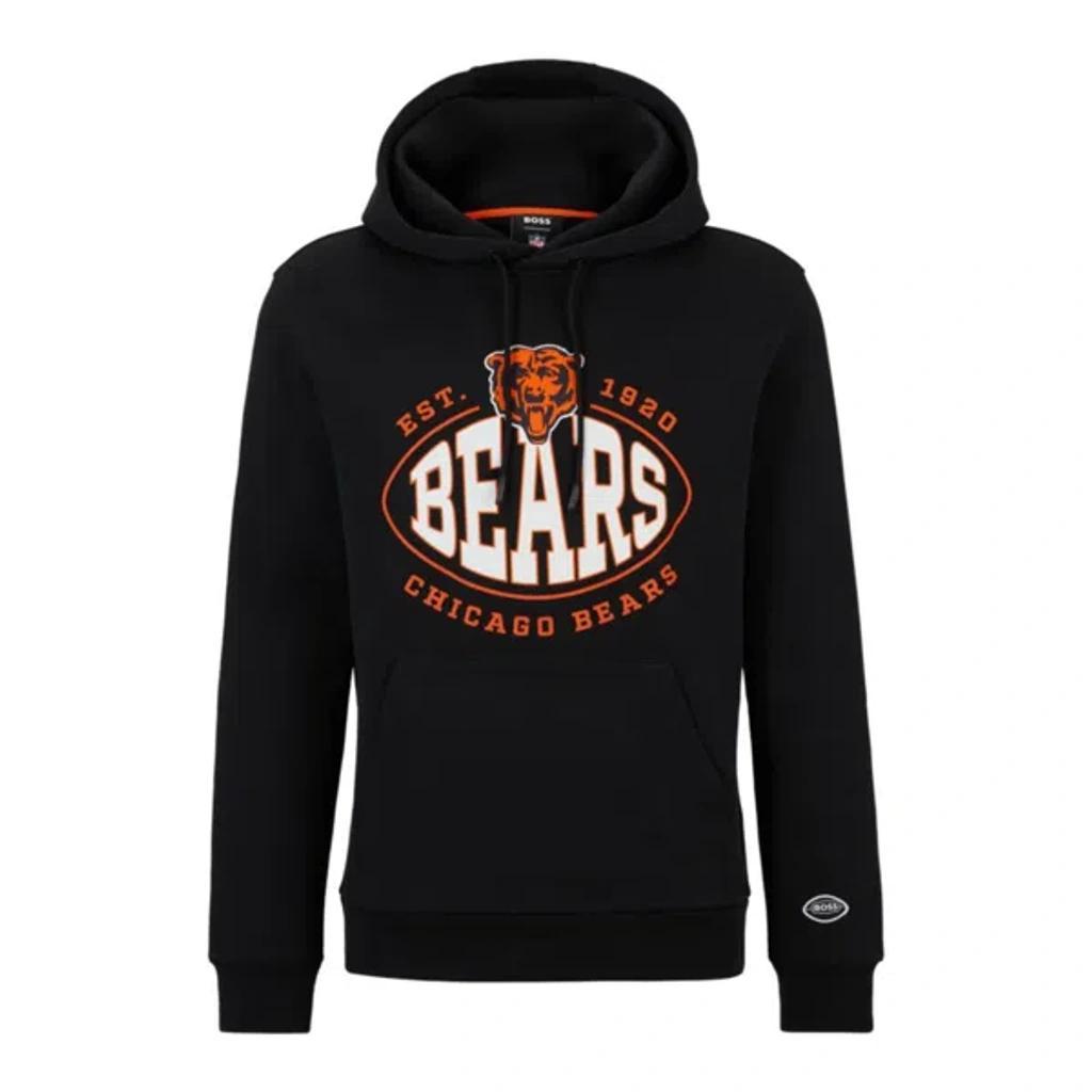HUGO BOSS X Nfl Cotton-blend Hoodie With Collaborative Branding In Black Product Image