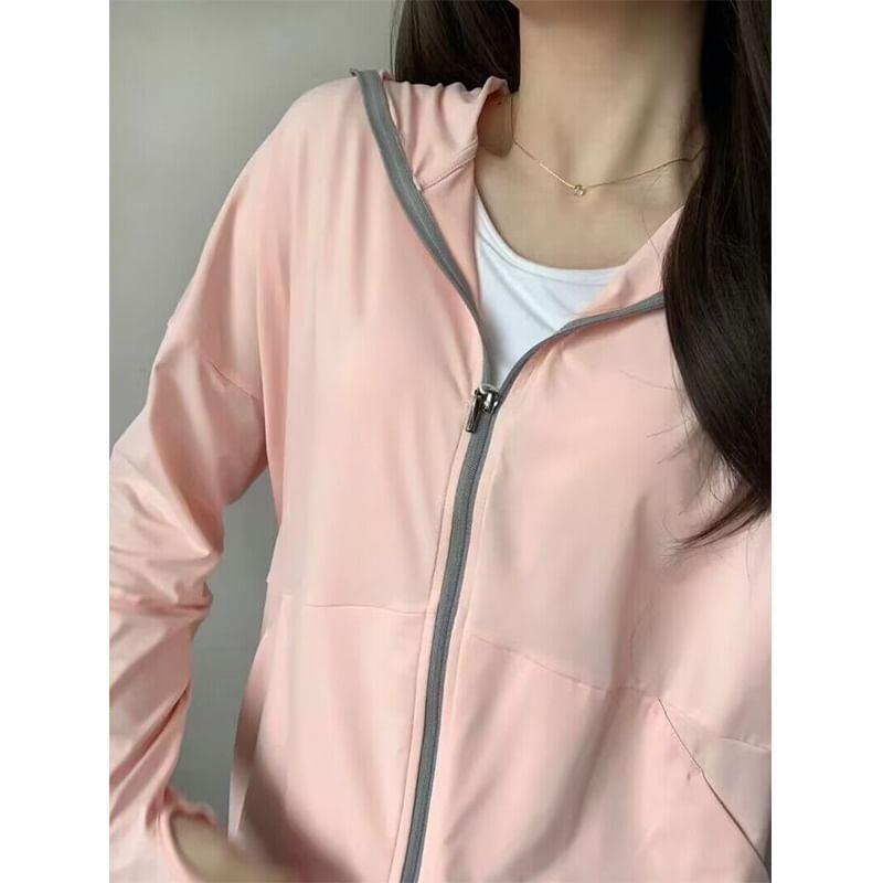 Plain Hood Zip Jacket Product Image