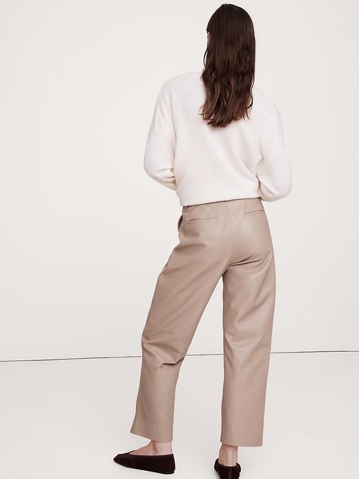 High-Rise Barrel Leather Ankle Pant Product Image