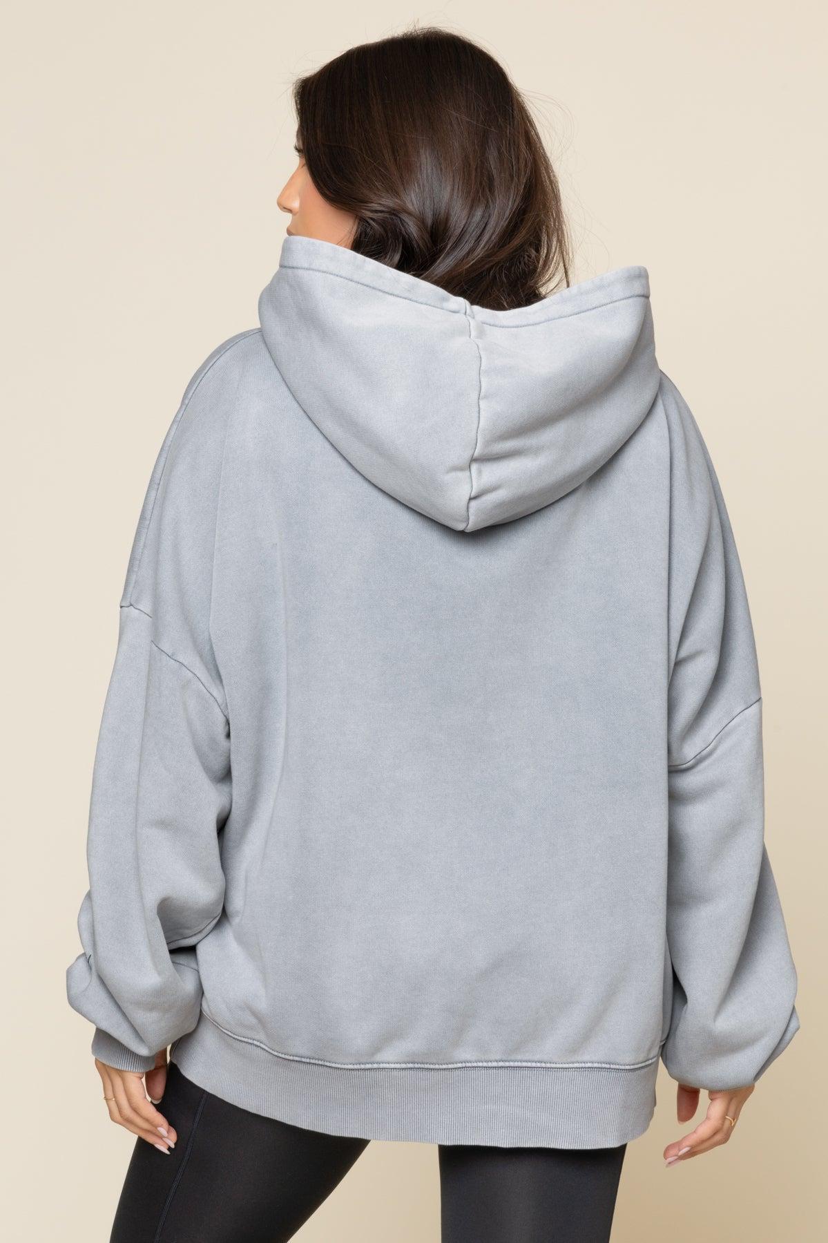 Boxy Boyfriend Hoodie - Vintage Blue Mist Product Image