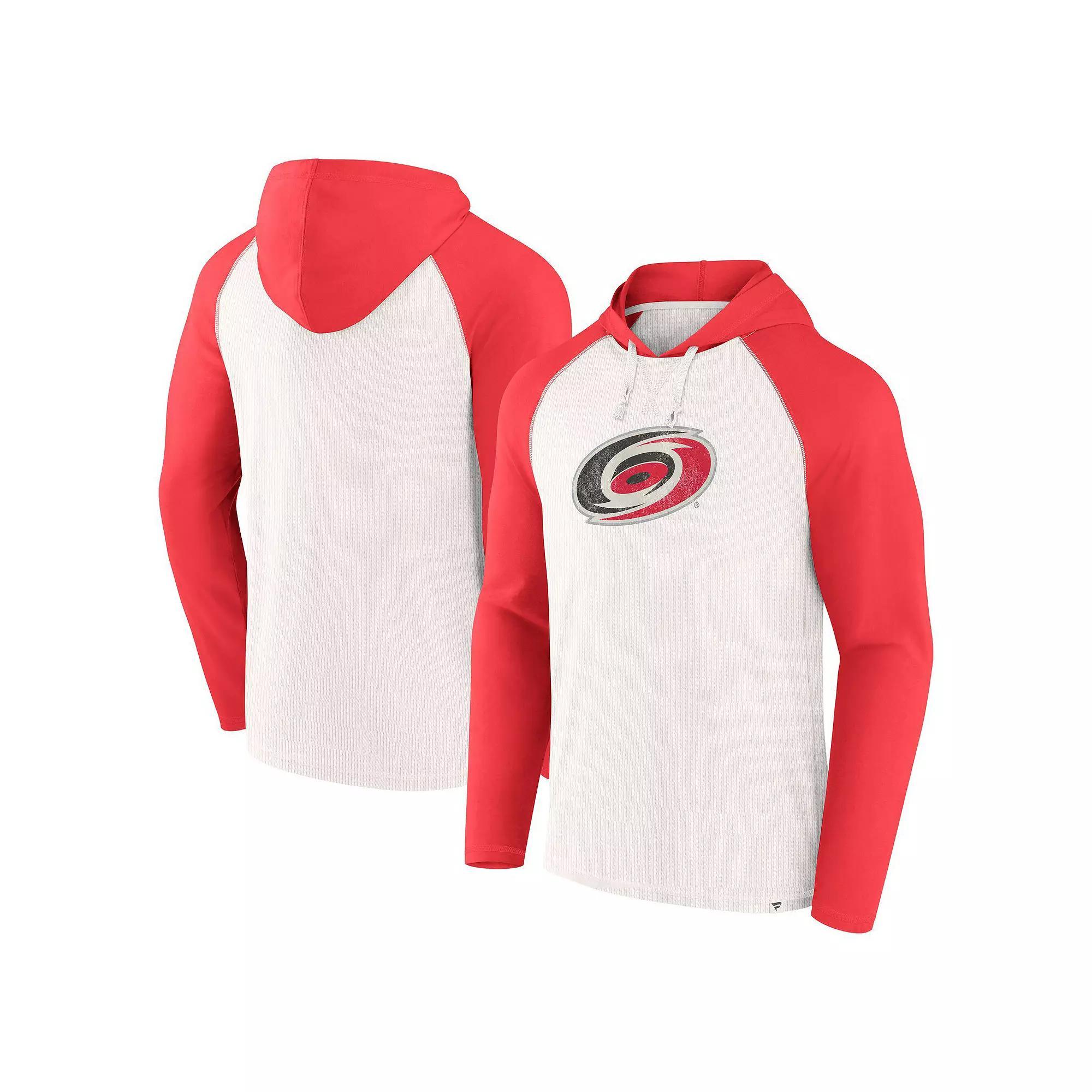 Men's Fanatics White Carolina Hurricanes Vintage Winger Pullover Hoodie, Size: 5XL Product Image