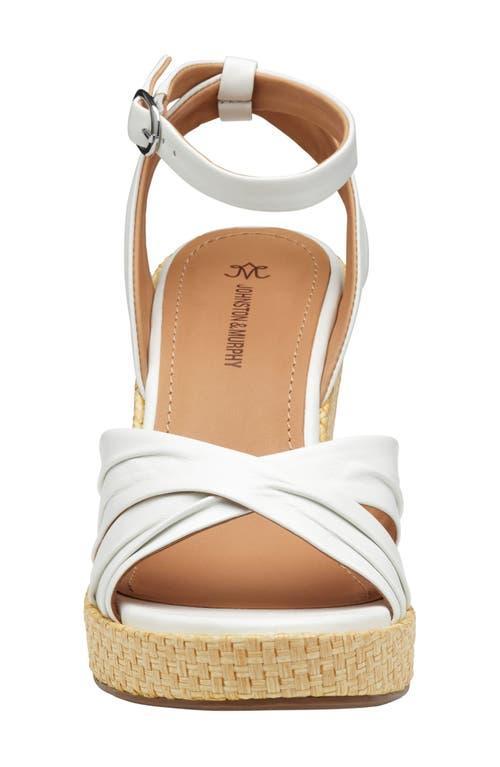 Johnston  Murphy Womens Marcia Leather Cross-Band Espadrille Platform Wedge Sandals Product Image