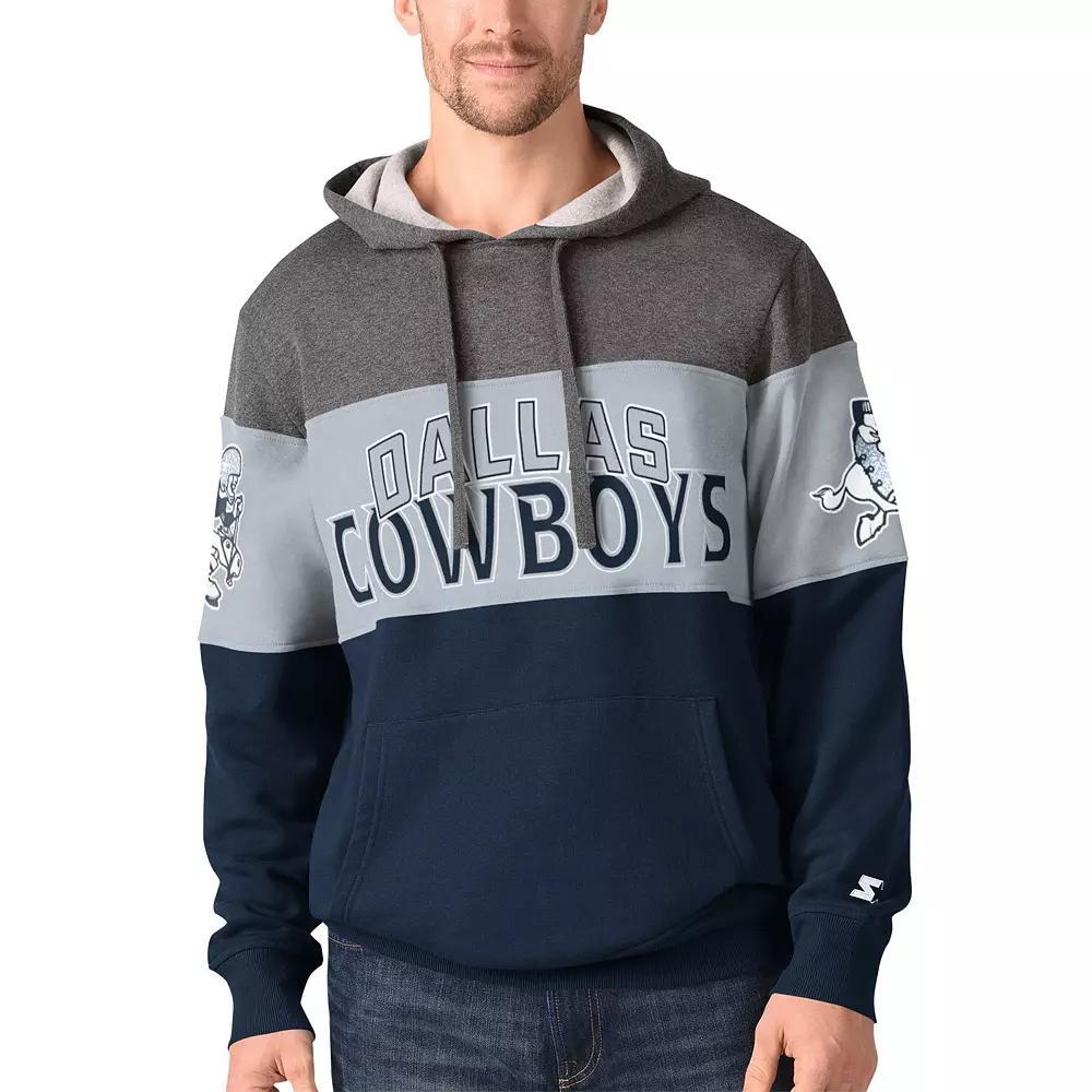 Men's Starter Charcoal Dallas Cowboys Throwback Extreme Pullover Hoodie, Size: 4XL Product Image