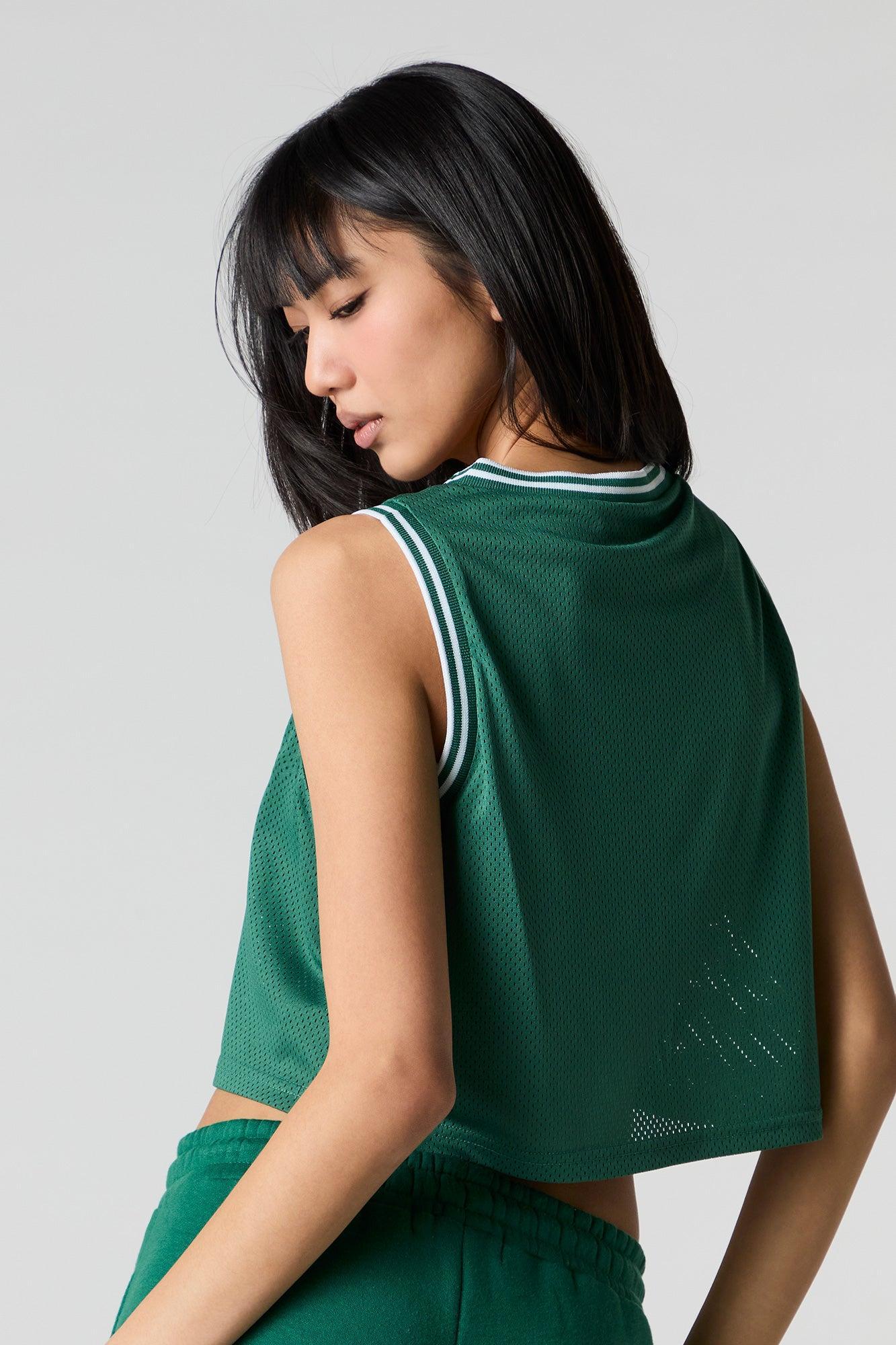 Graphic Mesh Cropped Jersey Female Product Image