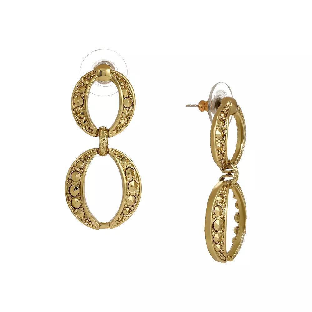 1928 Gold Tone Circle Drop Earrings, Womens, Yellow Product Image
