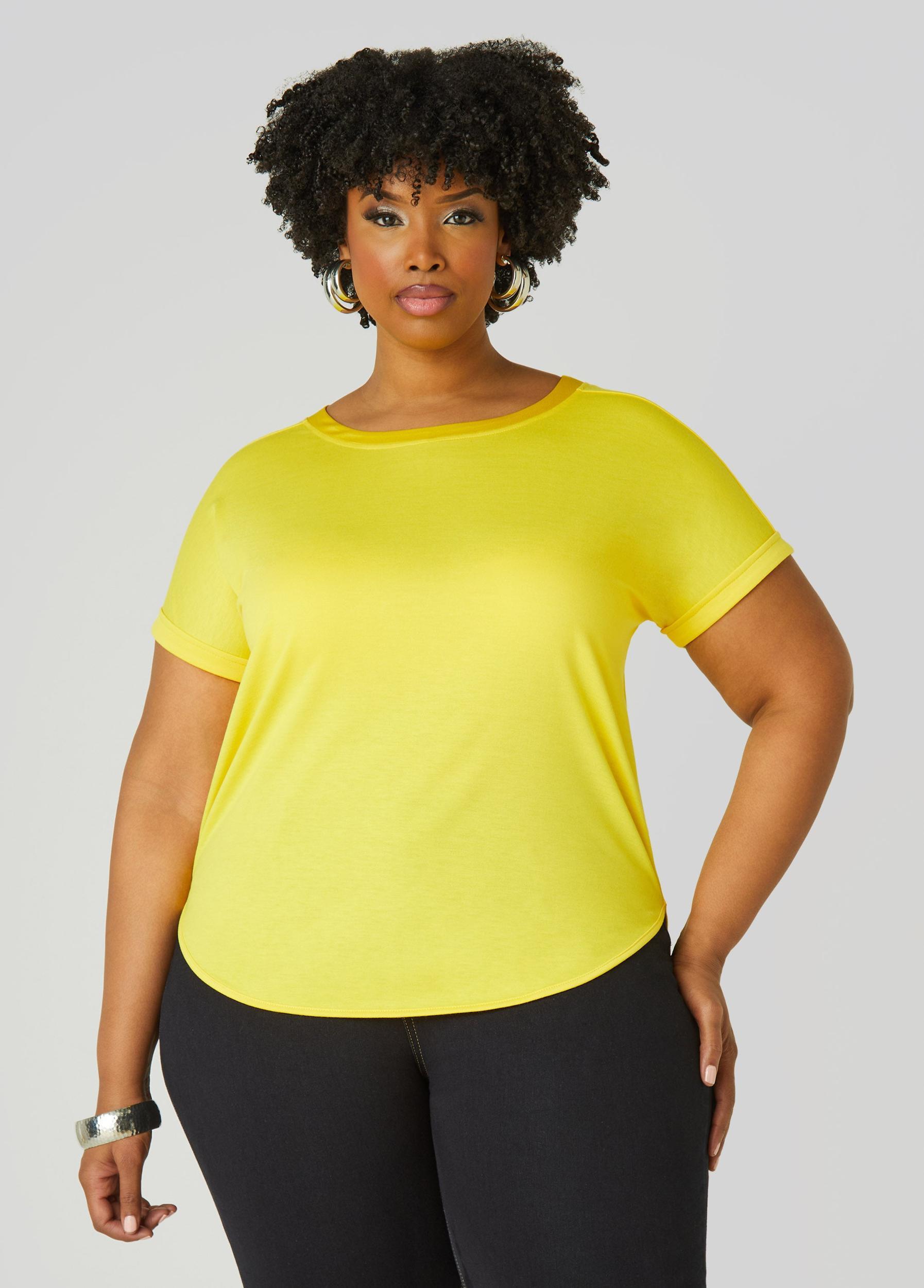 Satin Trimmed French Terry Tee Product Image