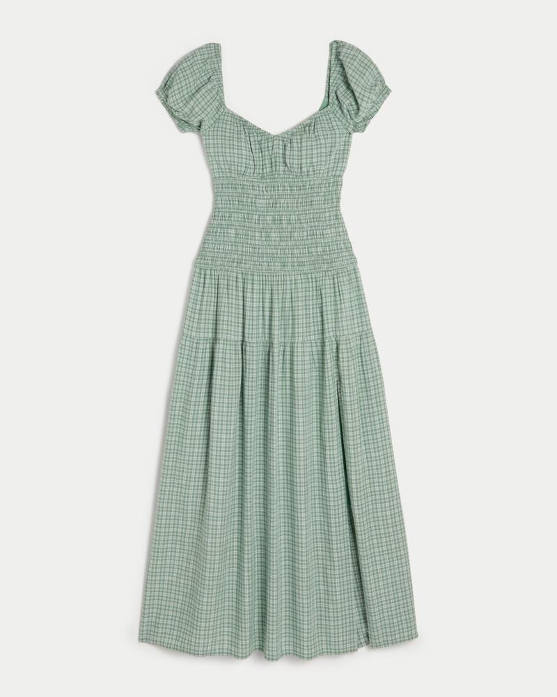 Short-Sleeve Channeled Waist Maxi Dress Product Image