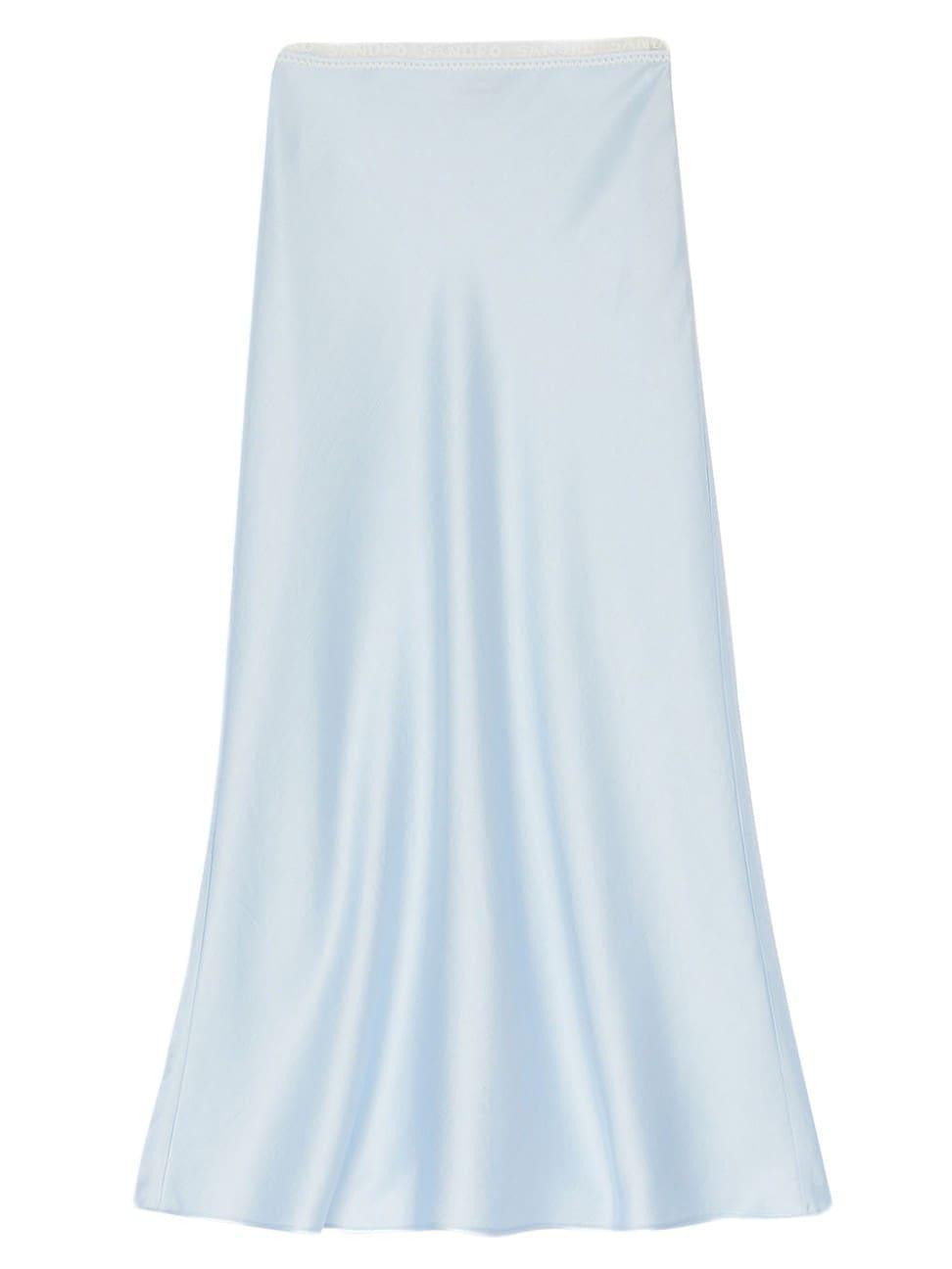 Womens Maxi Satin-Effect Skirt Product Image