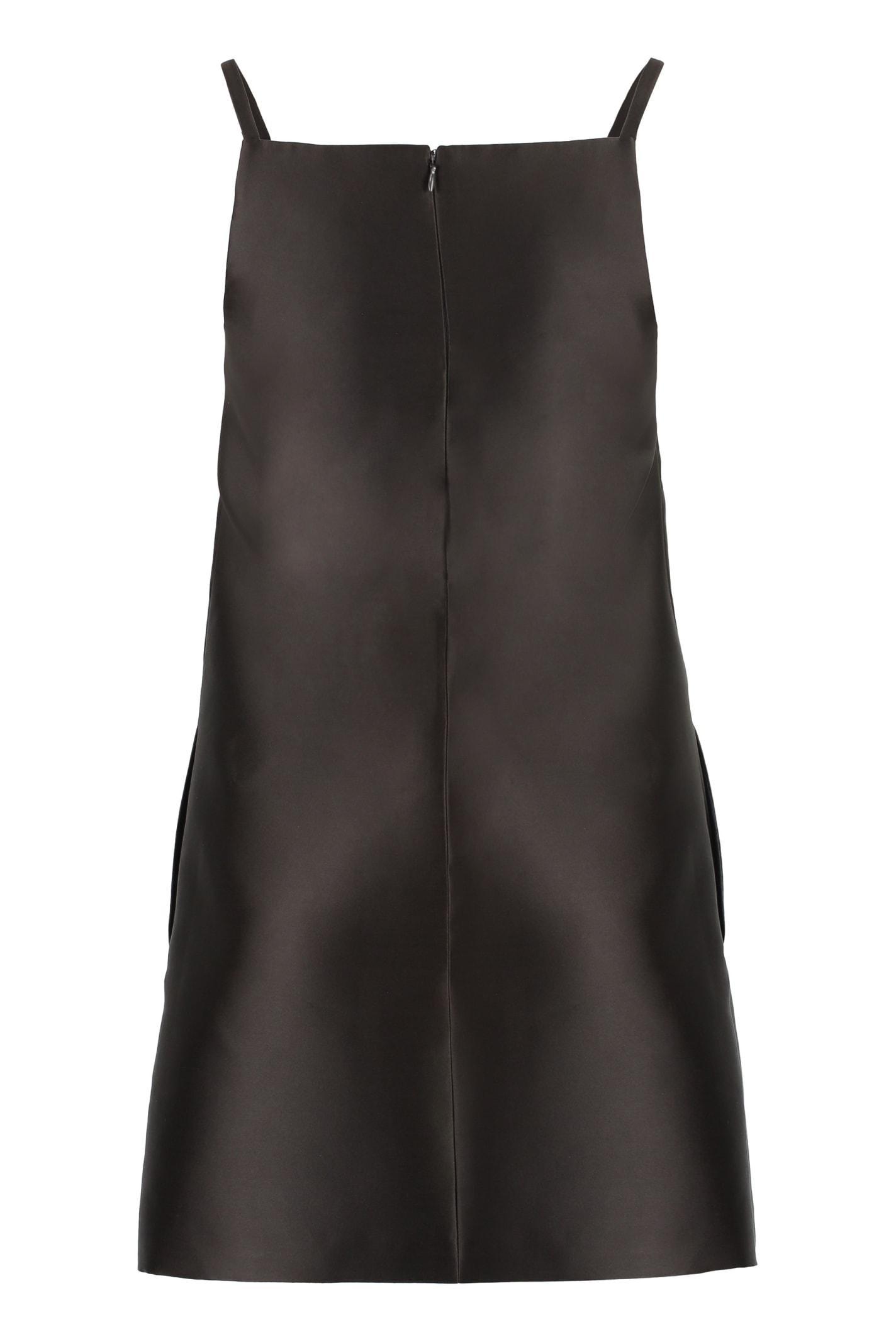 VALENTINO Mini Strap Mini Dress In Brown Product Image