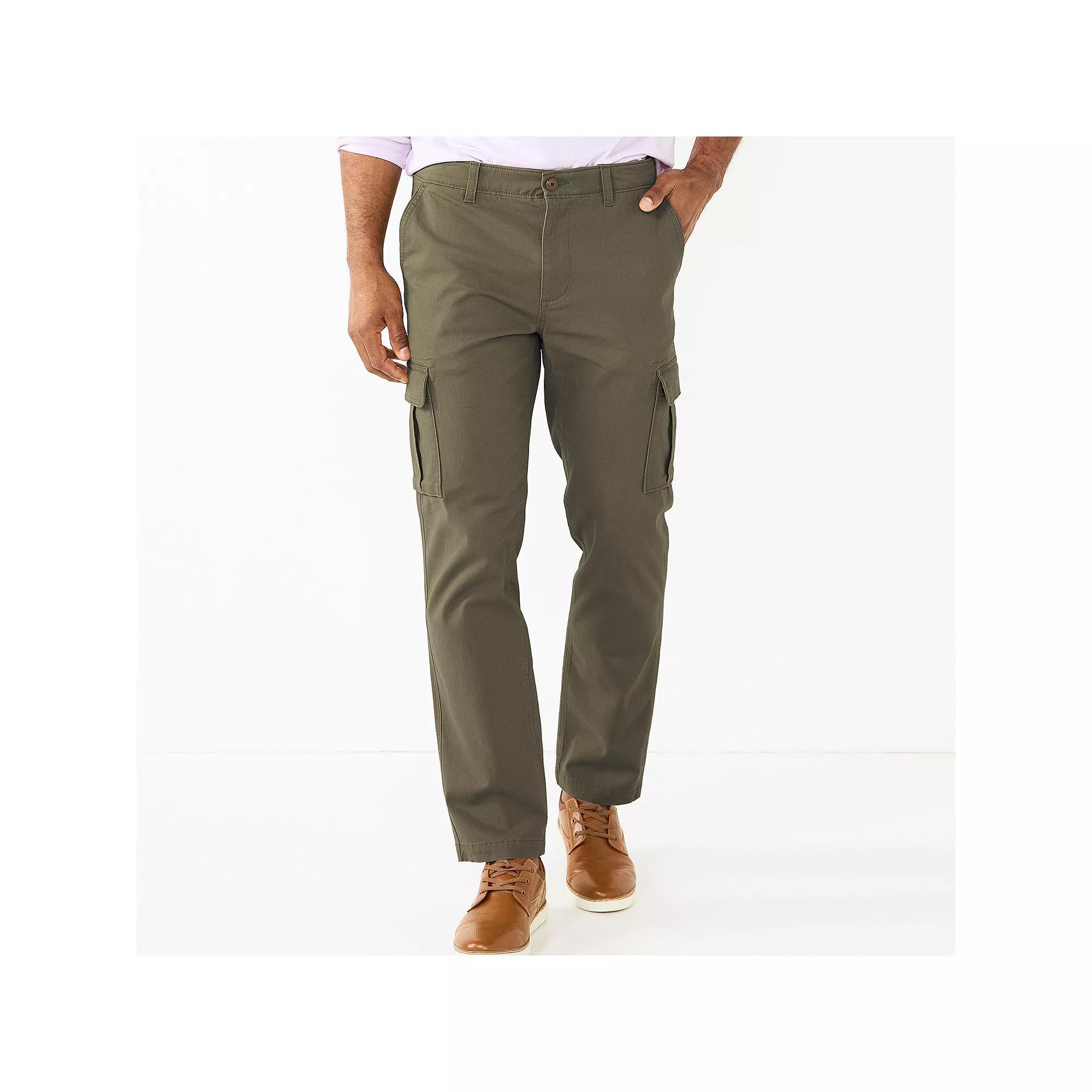 Men's Sonoma Goods For Life® Straight-Fit Cargo Pants, Size: 33X32, Olive Green Product Image