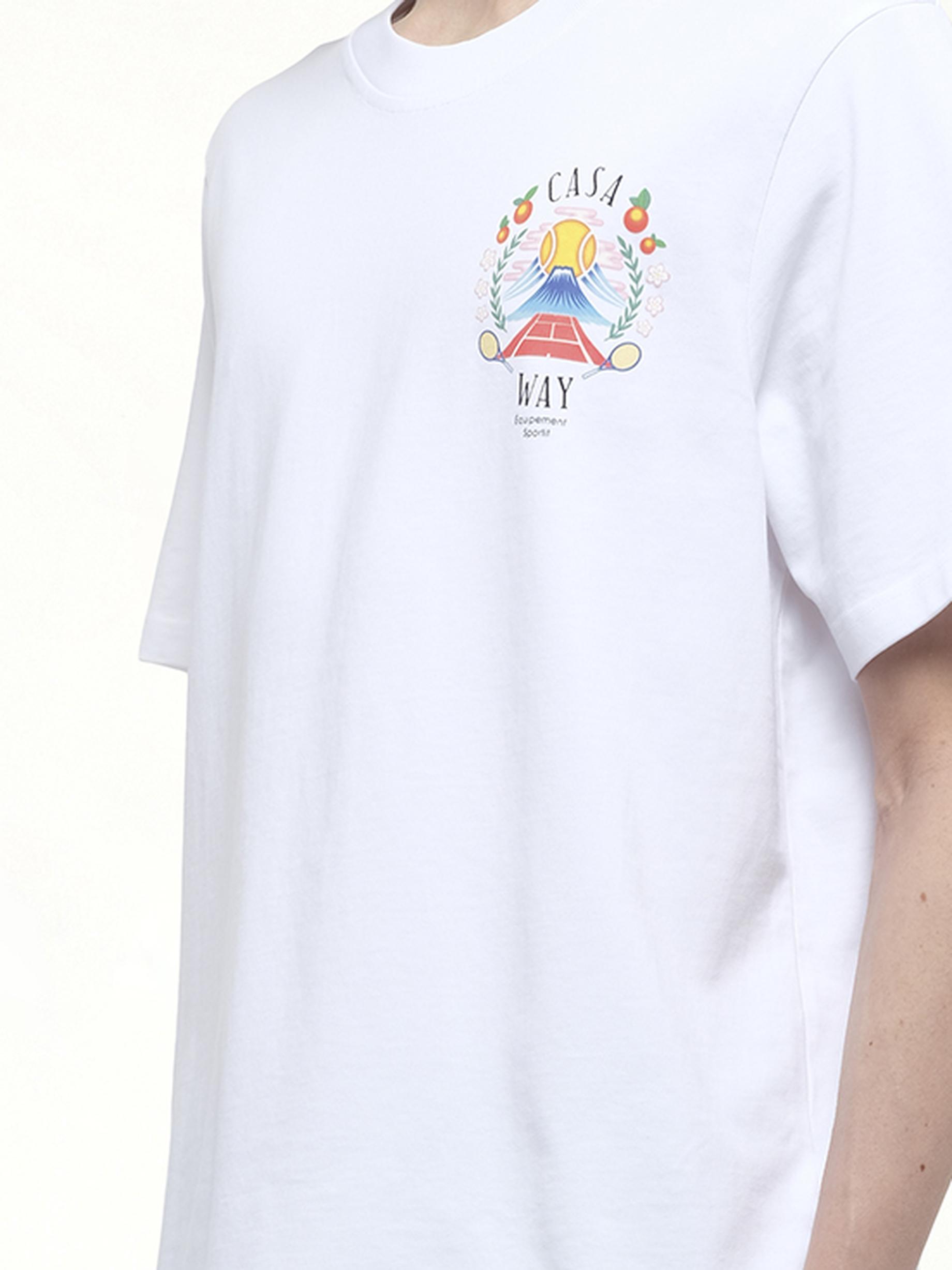 CASABLANCA Mens Casa Way Mountain Graphic-print Cotton-jersey T-shirt Xxxl In White Product Image