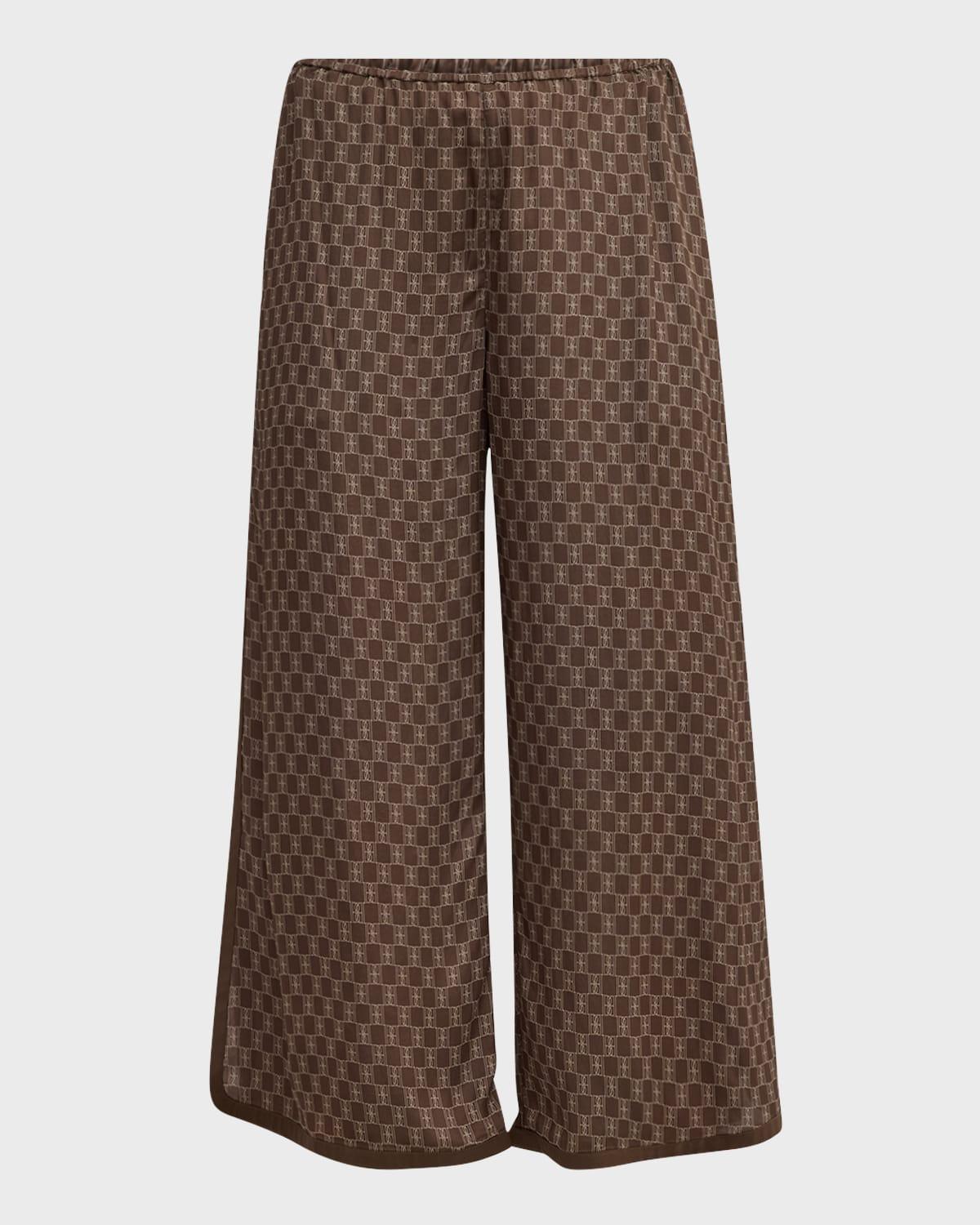 Louisan Cropped Monogram-Print Pants Product Image