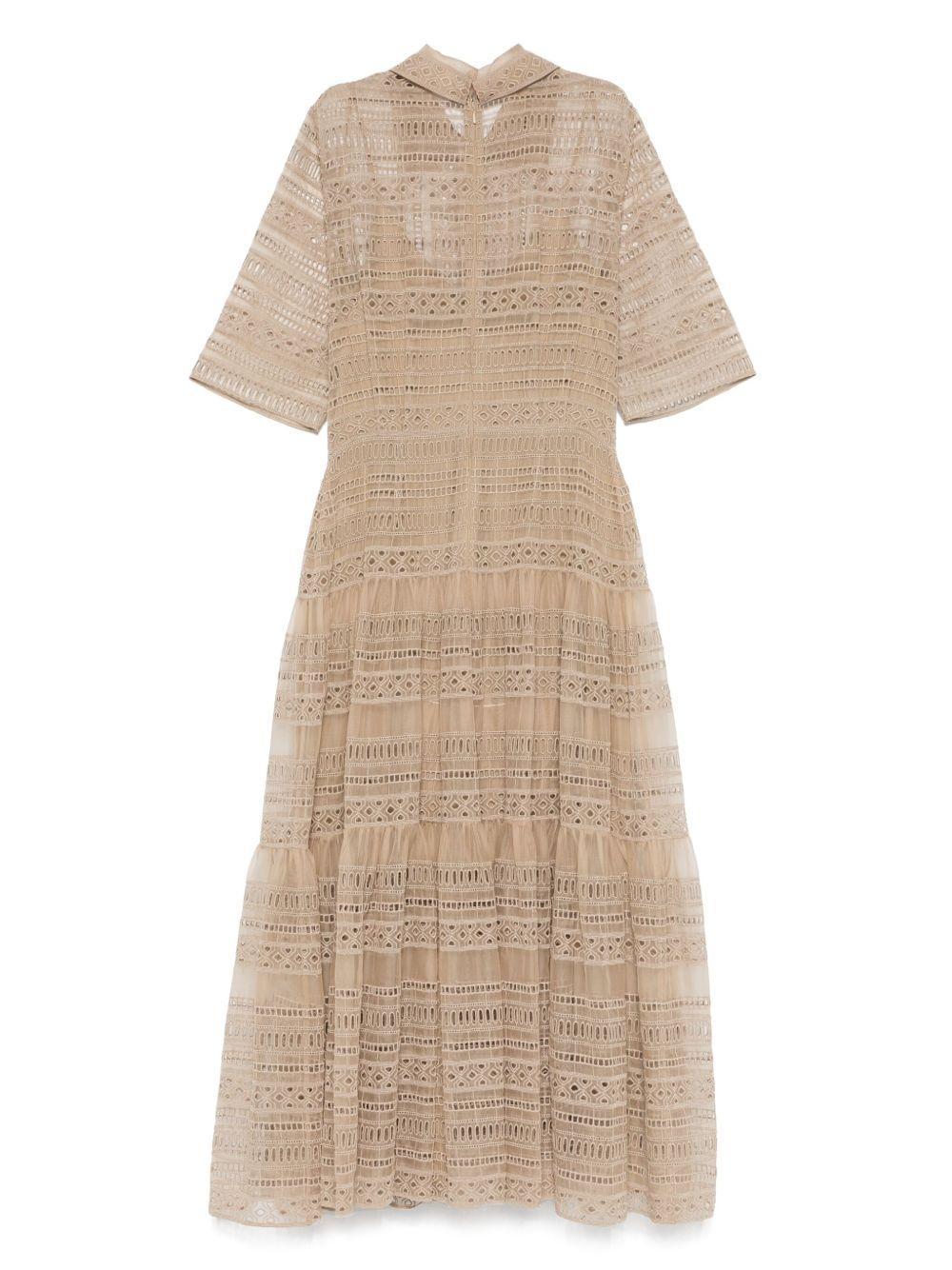 embroidered organza midi dress Product Image