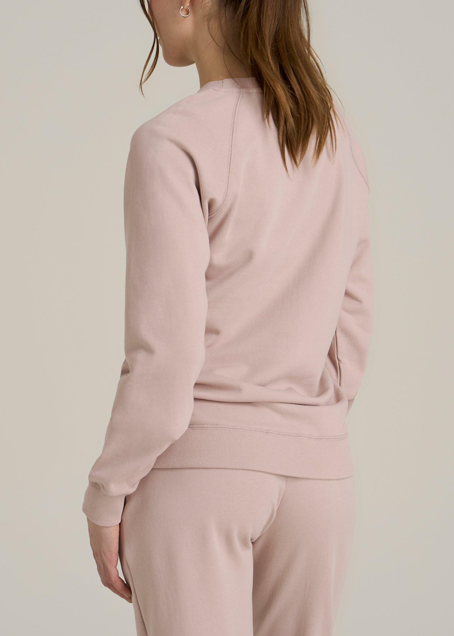 Wearever French Terry Women's Tall Crewneck Sweatshirt in Desert Rose Female Product Image