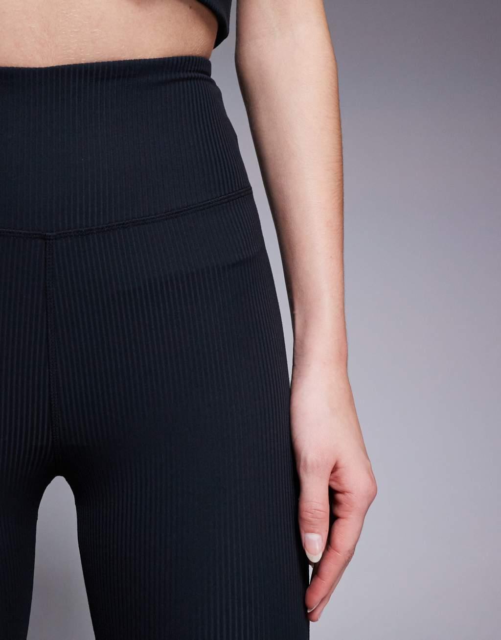 ASOS 4505 Tall soft touch rib slim kick yoga legging in black Product Image